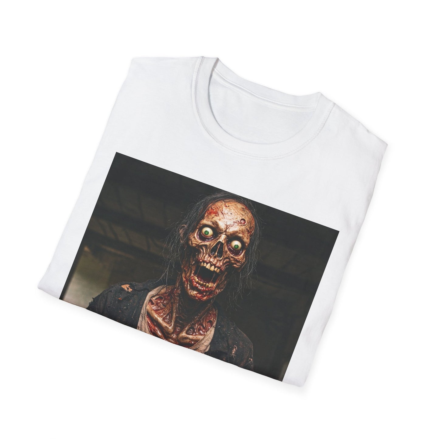 Apocalyptic Portrait Tee, bold, decaying zombie graphic