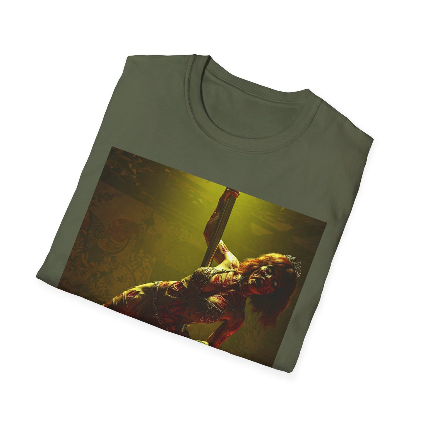 Vibrant Zombie Dance Apocalyptic Portrait Tee, bold, decaying zombie graphic