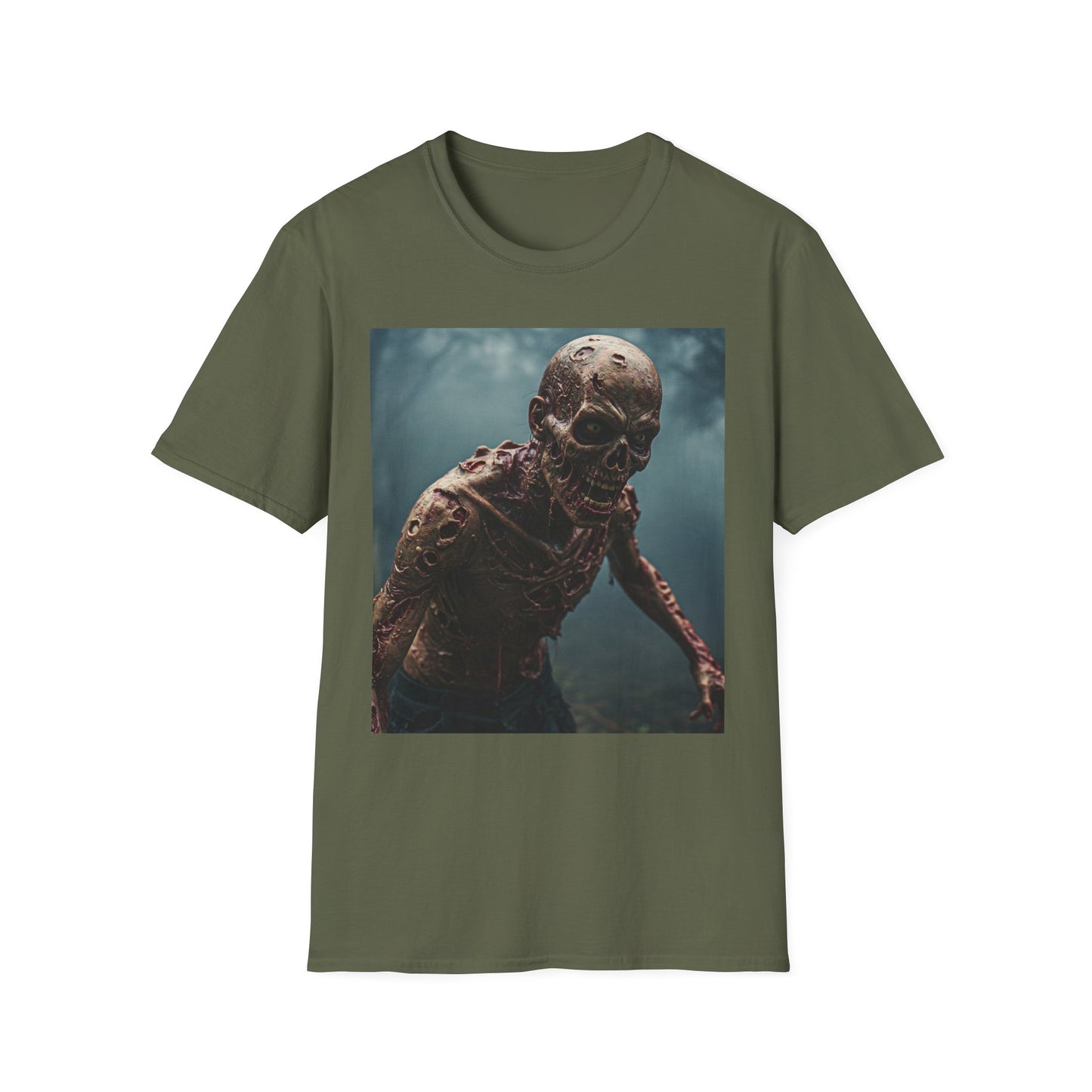 Apocalyptic Portrait Tee, bold, decaying zombie graphic