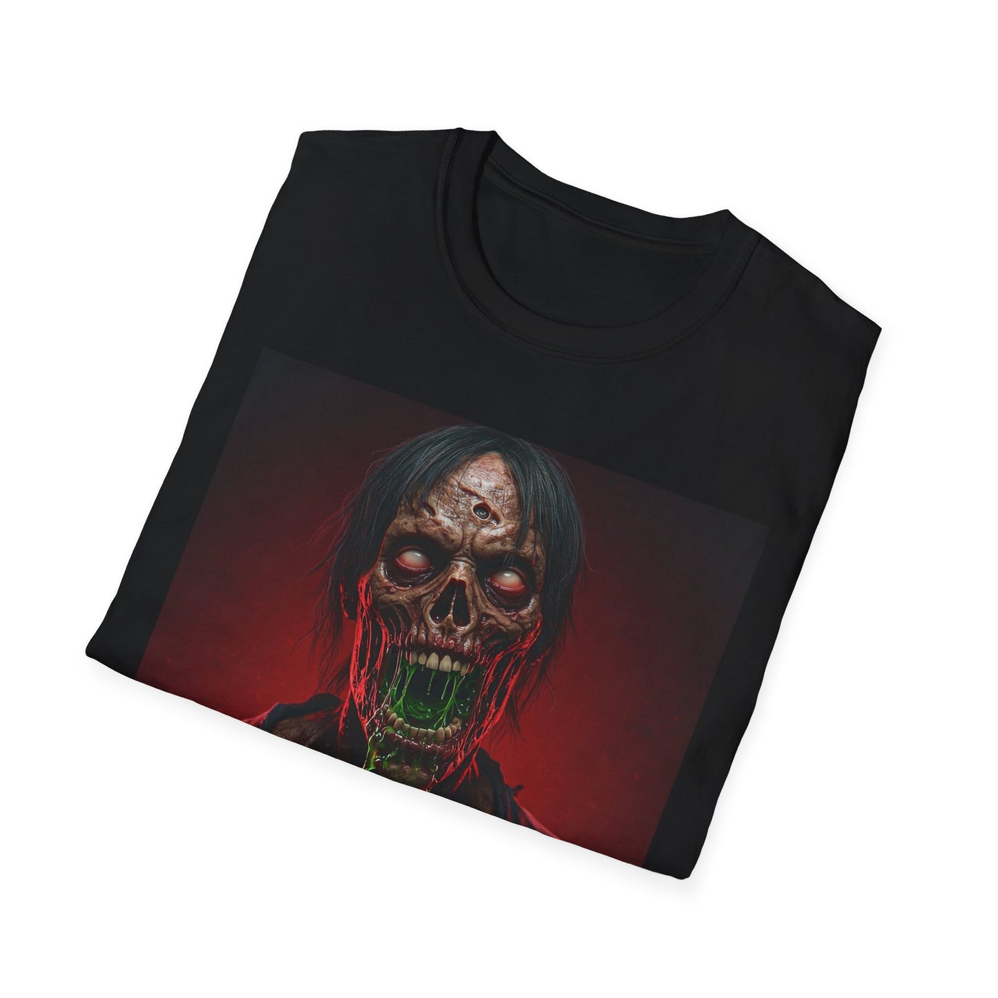 Apocalyptic Portrait Tee, bold, decaying zombie graphic