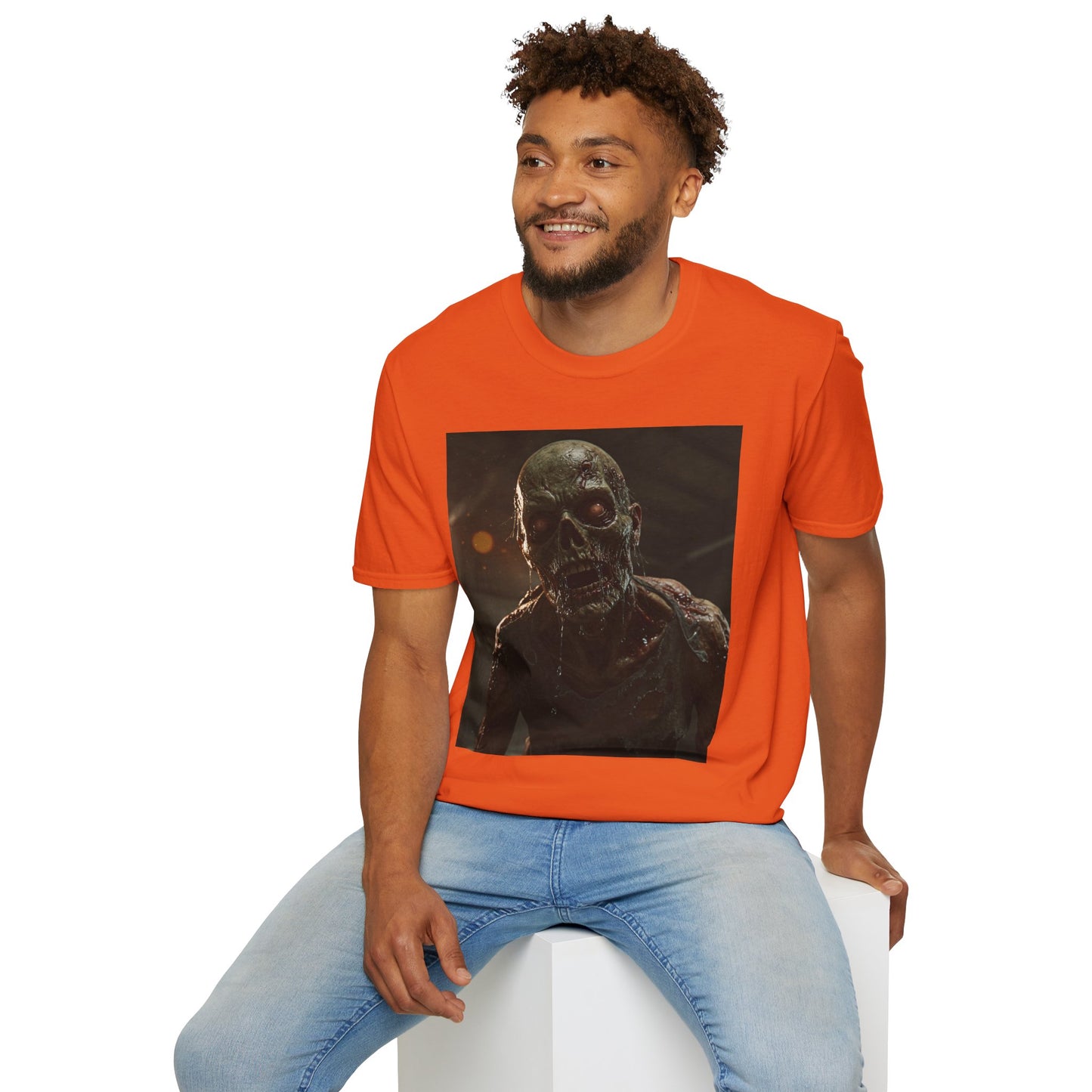 Unisex Zombie Graphic Softstyle T-Shirt | Perfect for Halloween & Horror Fans