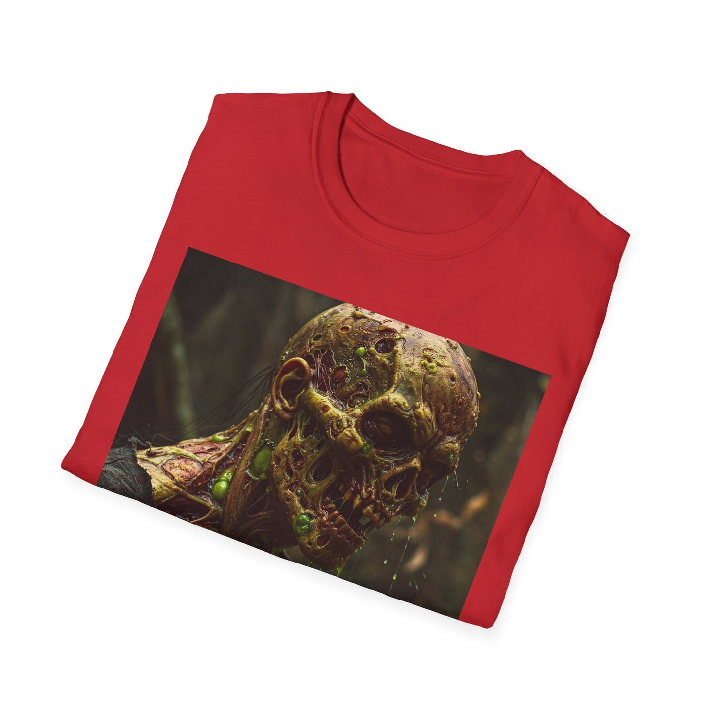 Creepy Zombie Graphic Unisex Softstyle T-Shirt - Perfect for Halloween and Horror Fans