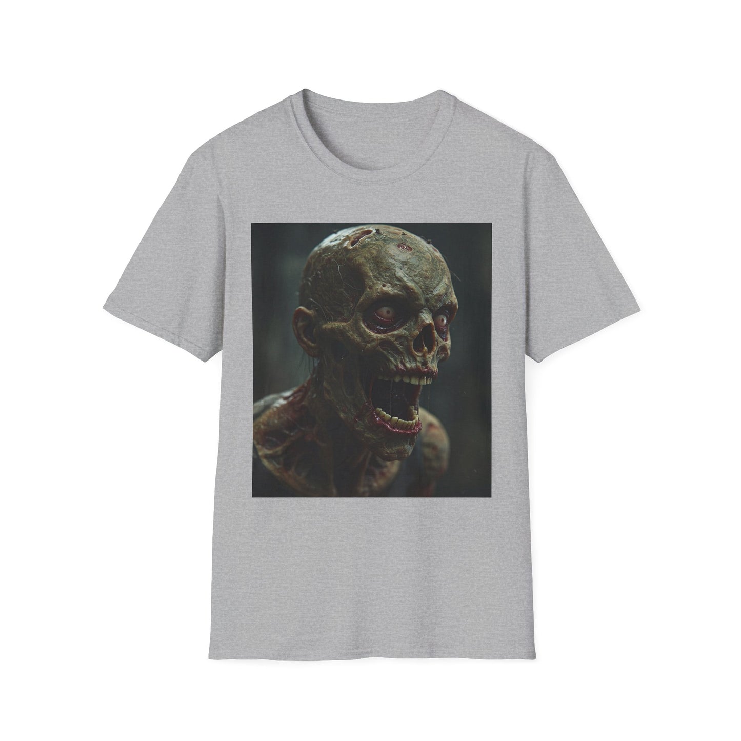 Apocalyptic Portrait Tee, bold, decaying zombie graphic