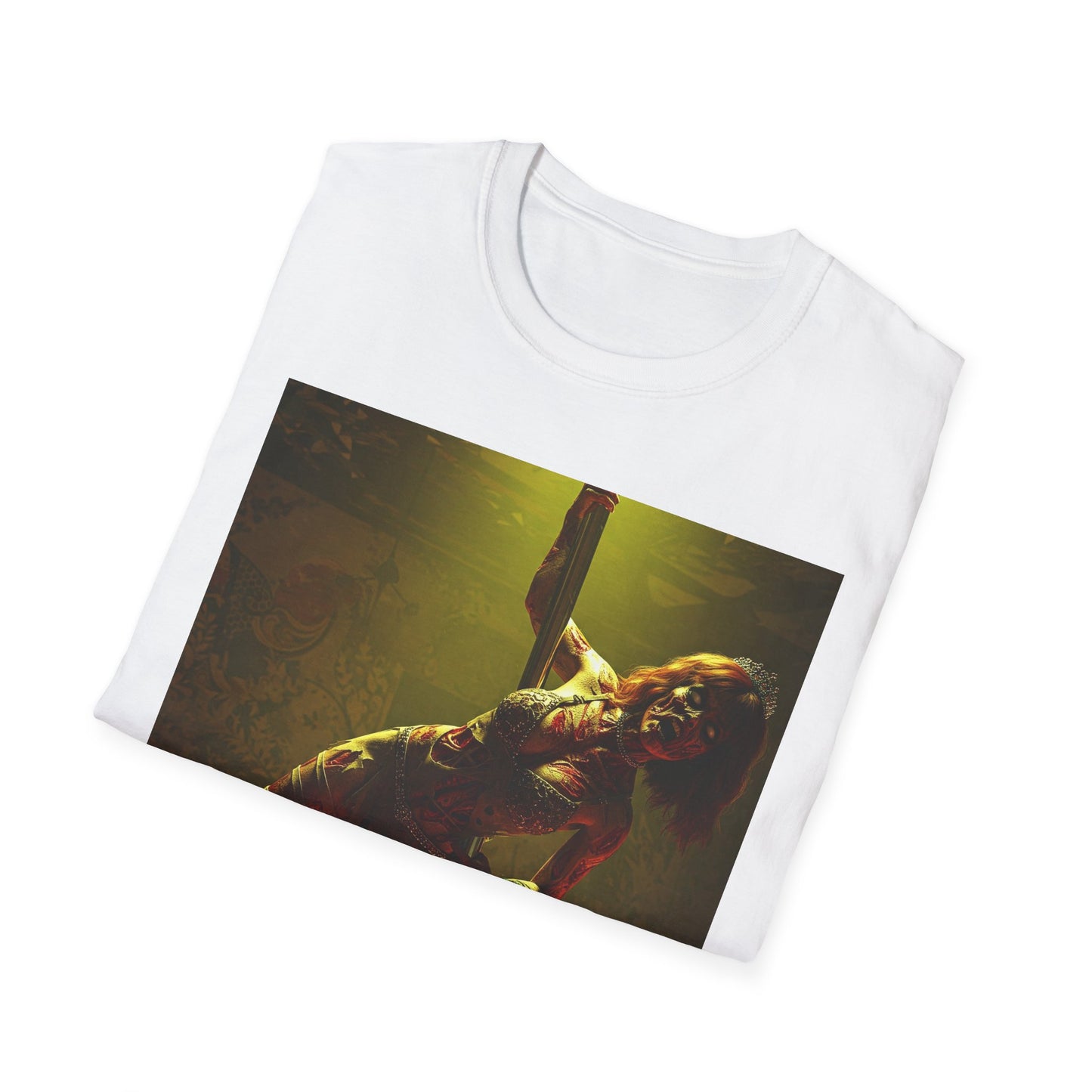 Vibrant Zombie Dance Apocalyptic Portrait Tee, bold, decaying zombie graphic