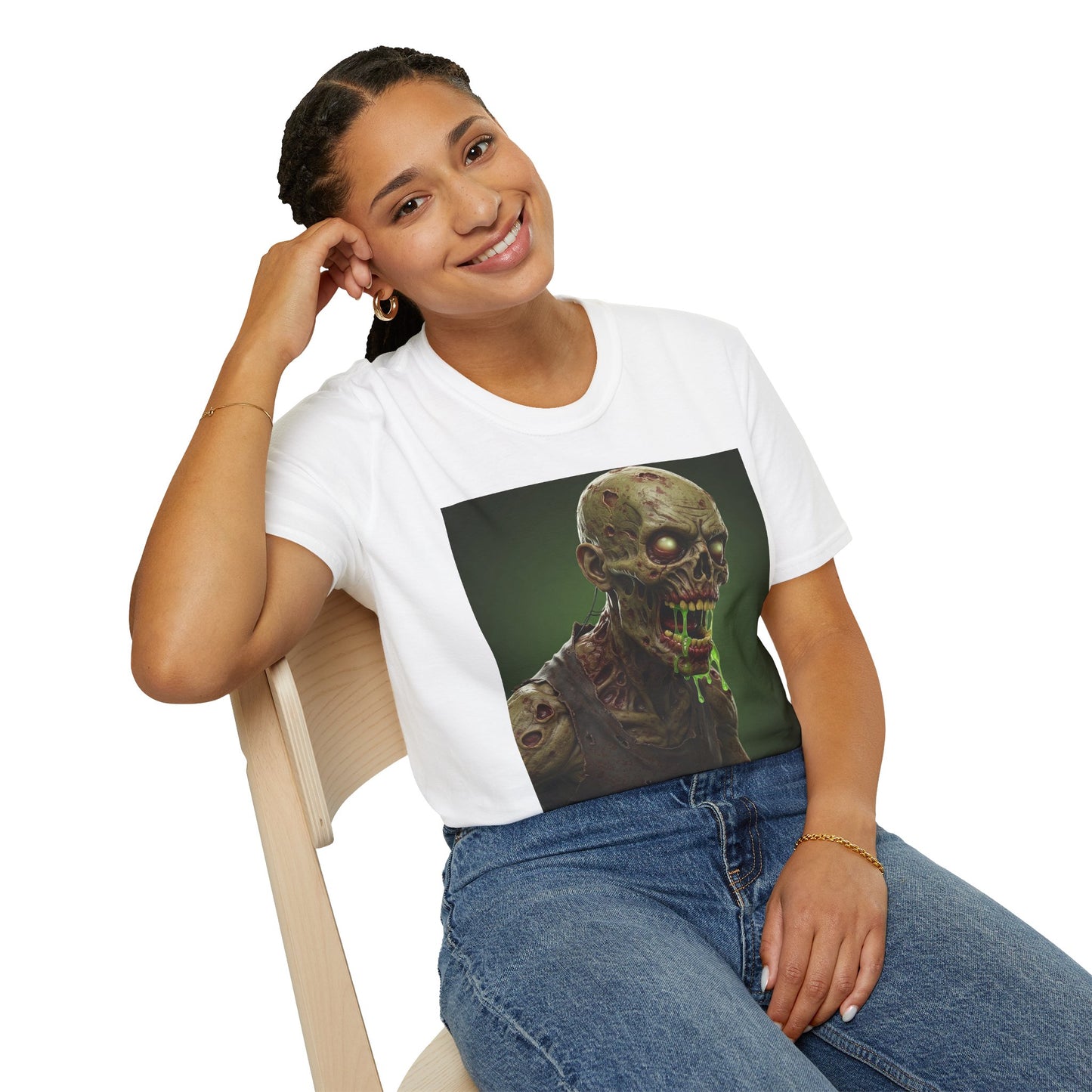 Zombie Graphic Unisex Softstyle T-Shirt - Perfect for Halloween and Horror Fans