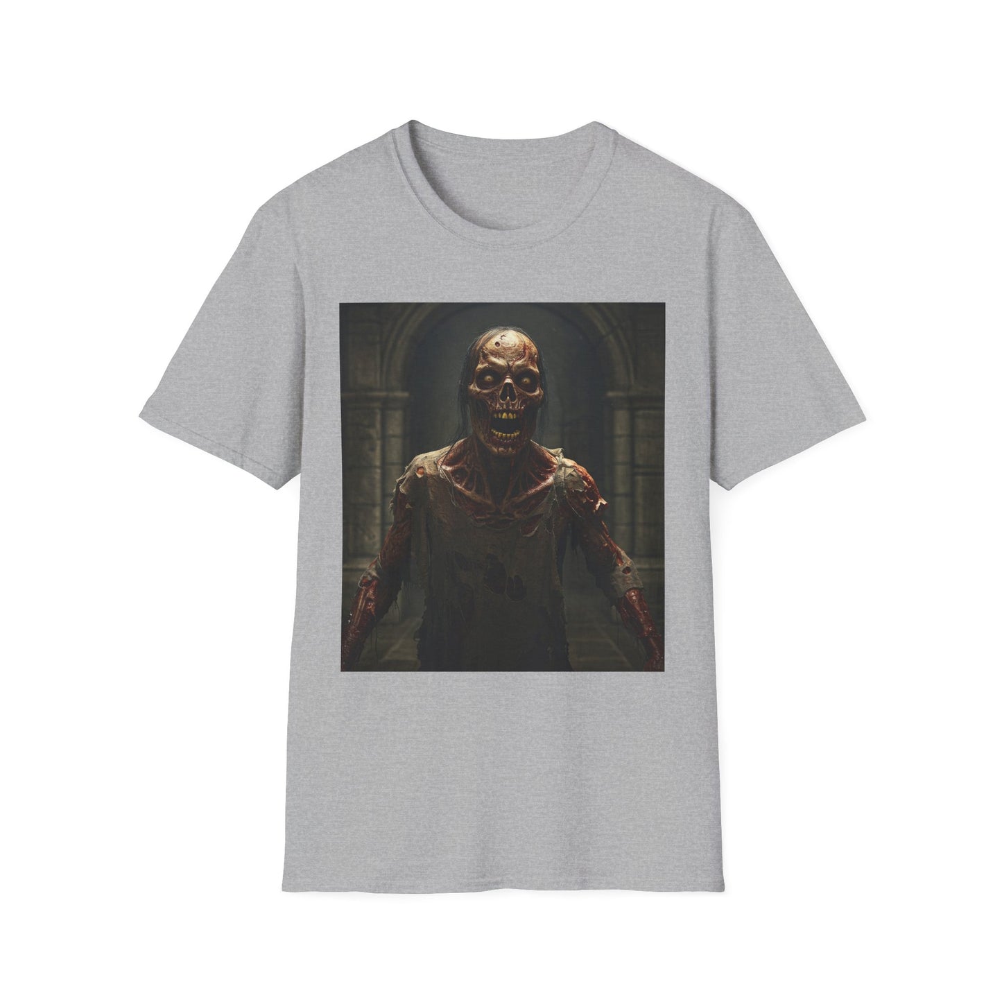 Apocalyptic Portrait Tee, bold, decaying zombie graphic