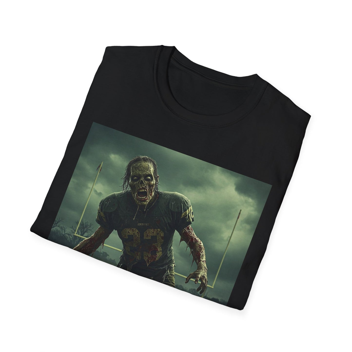 Zombie Football Unisex Softstyle T-Shirt - Perfect for Halloween Fans