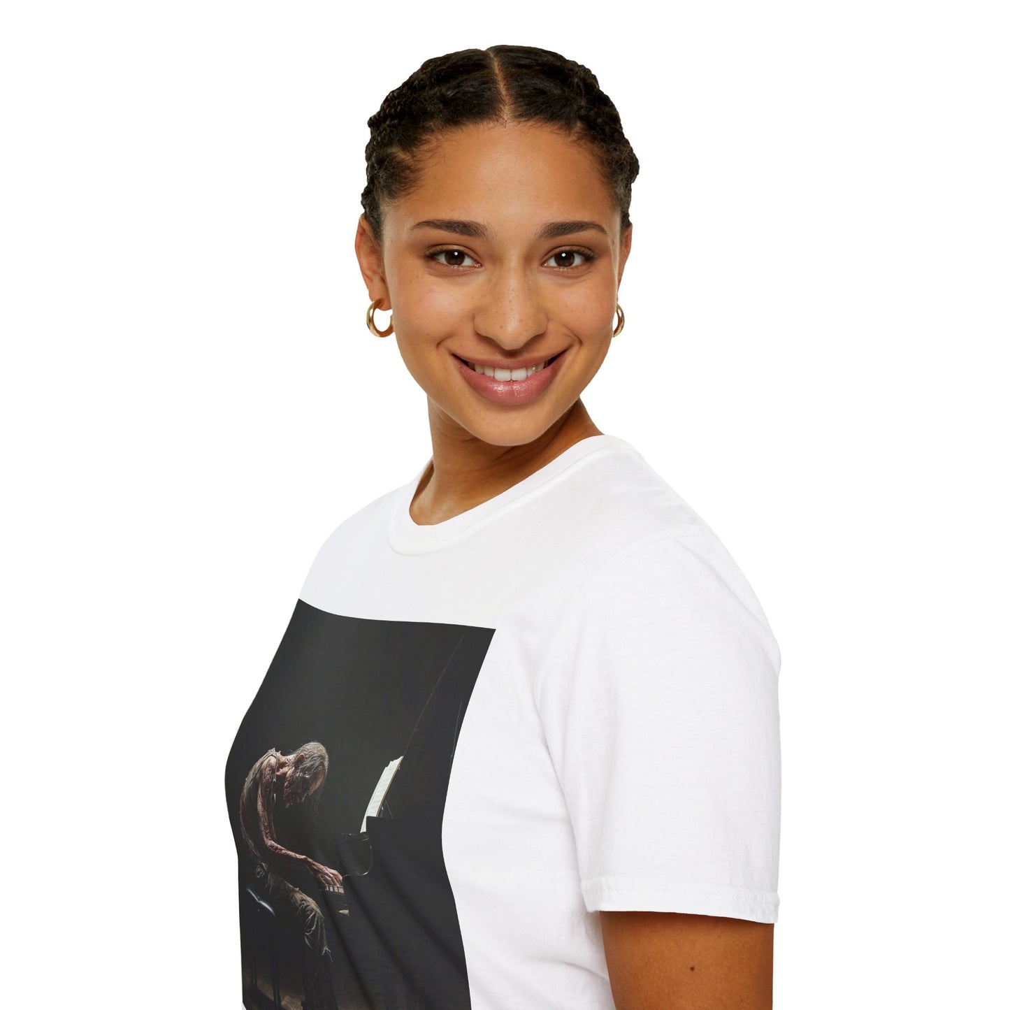 Soulful Pianist Unisex Softstyle T-Shirt - Perfect for Music Lovers