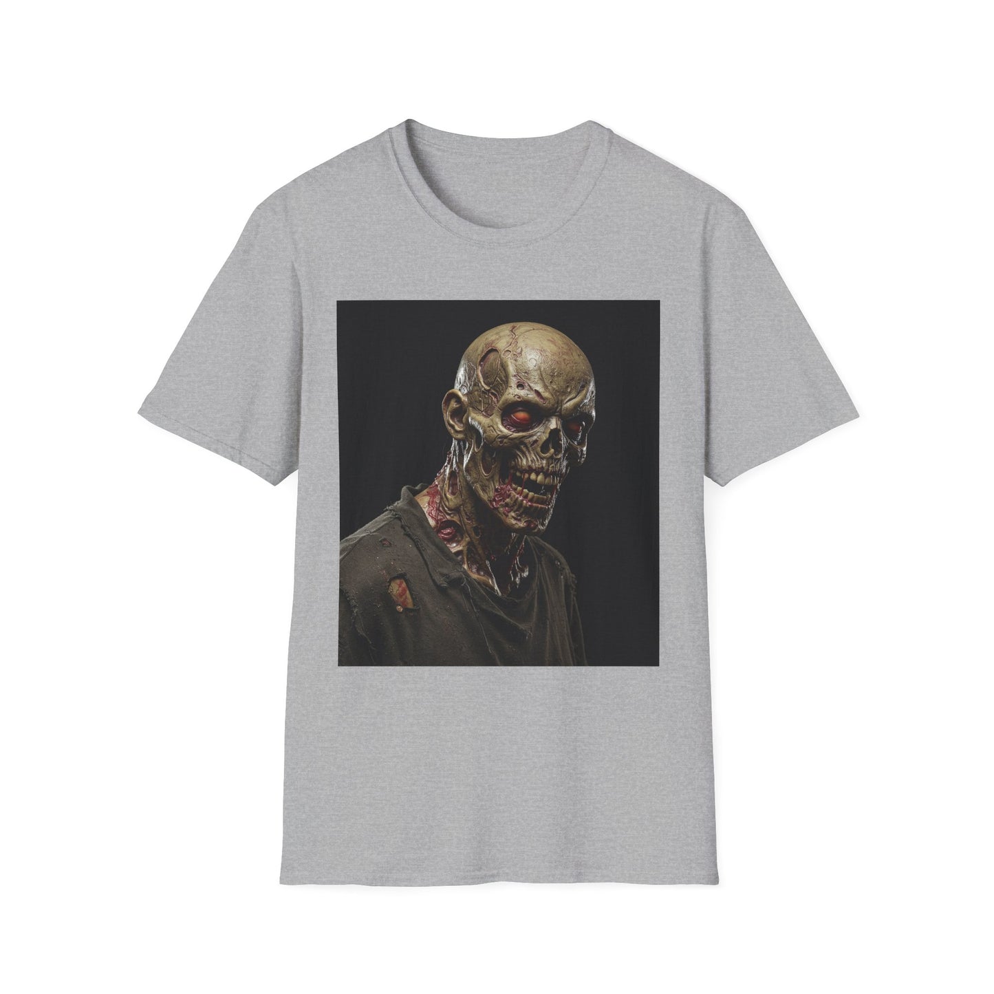 Apocalyptic Portrait Tee, bold, decaying zombie graphic