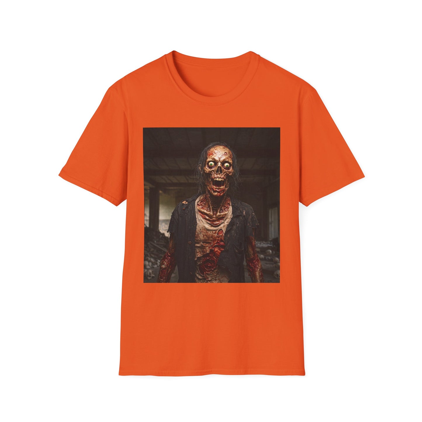 Apocalyptic Portrait Tee, bold, decaying zombie graphic