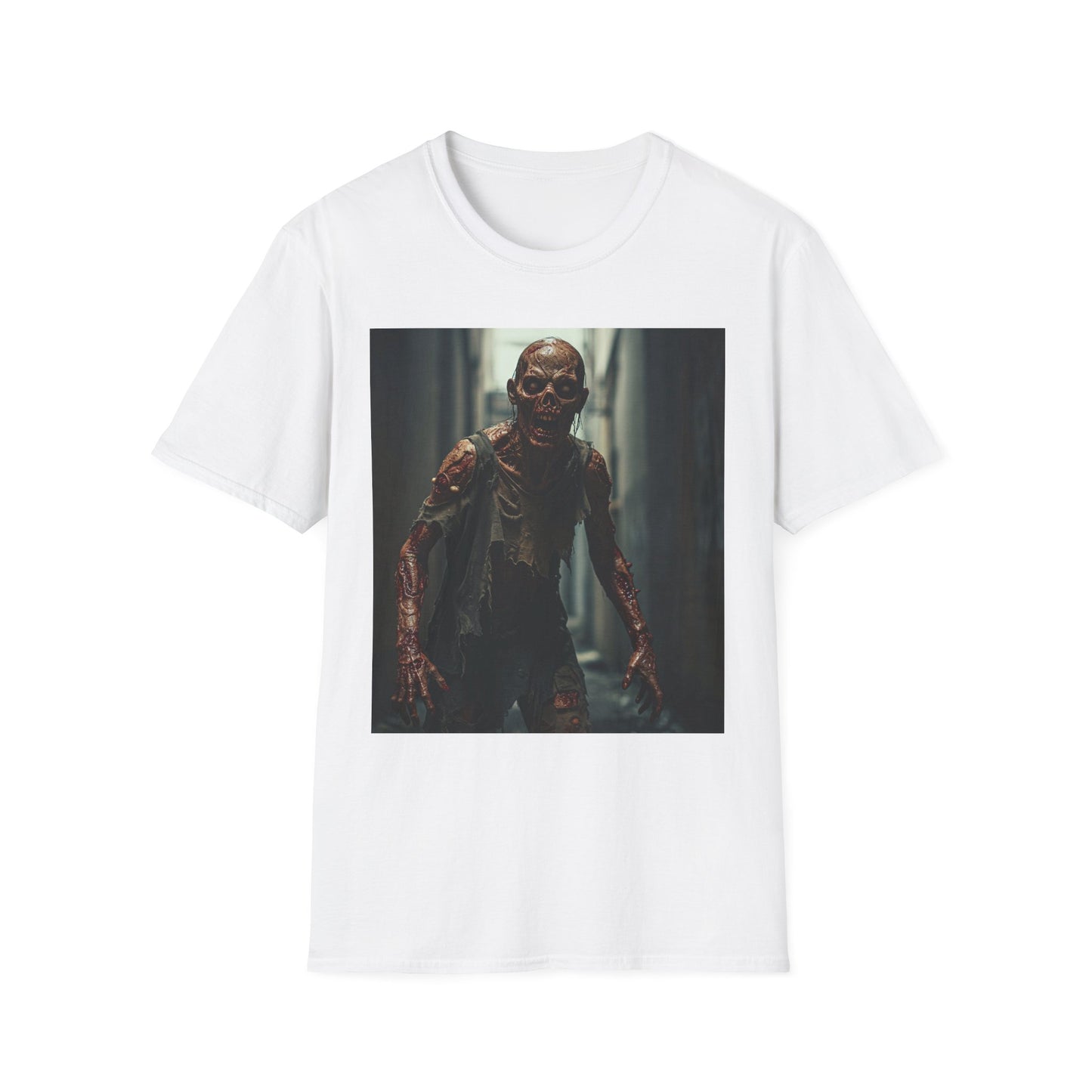 Zombie Graphic Unisex Softstyle T-Shirt - Perfect for Halloween & Horror Fans