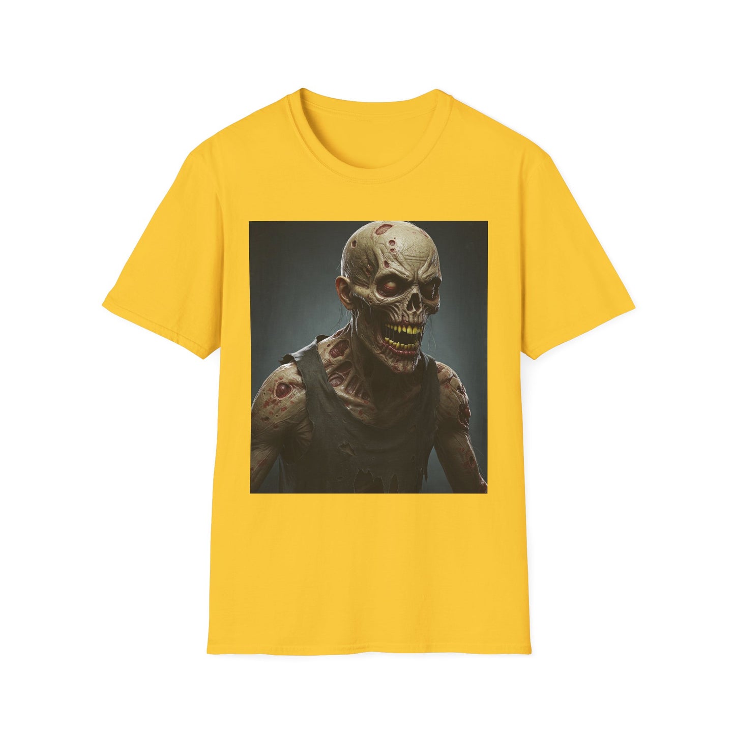 Apocalyptic Portrait Tee, bold, decaying zombie graphic