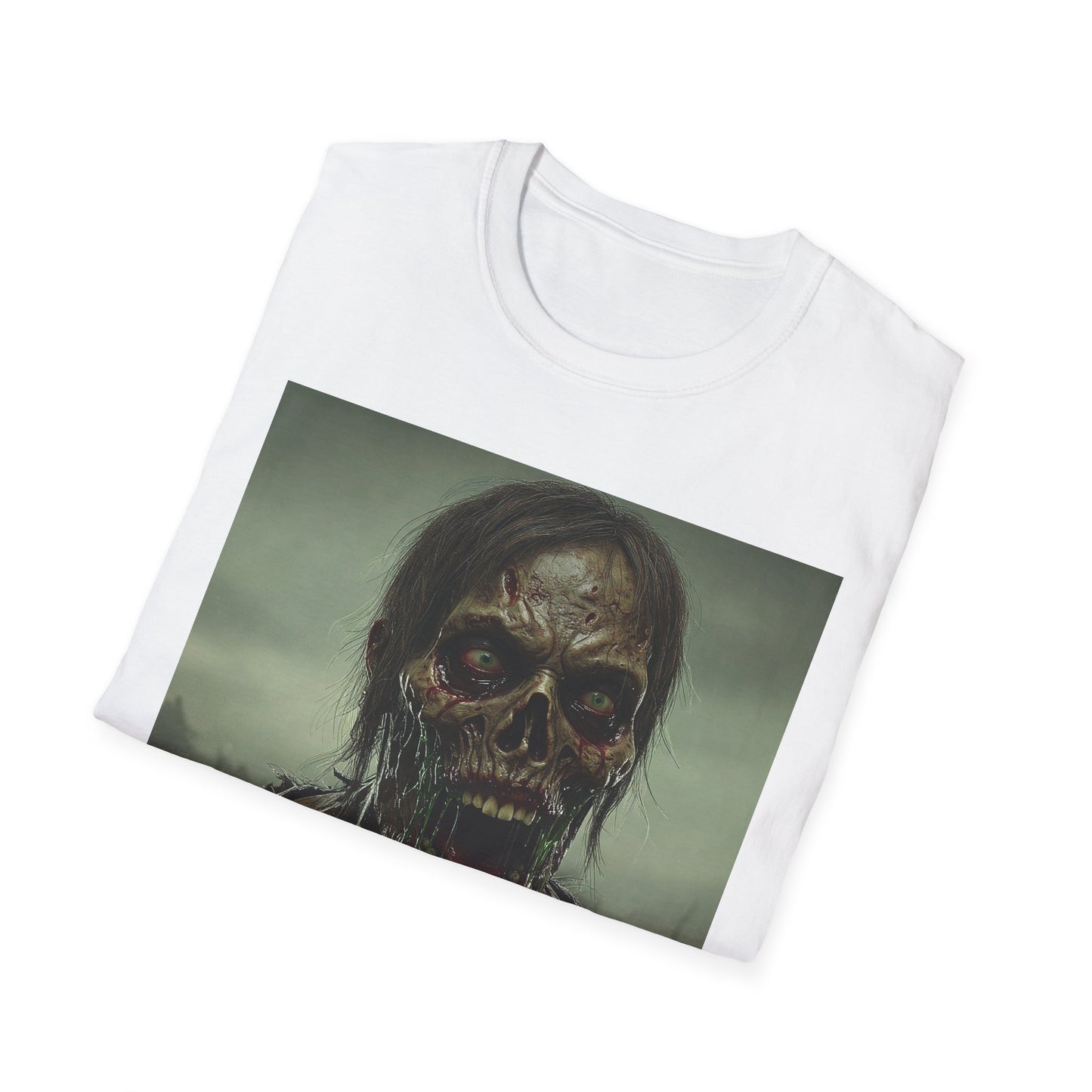 Apocalyptic Portrait Tee, bold, decaying zombie graphic