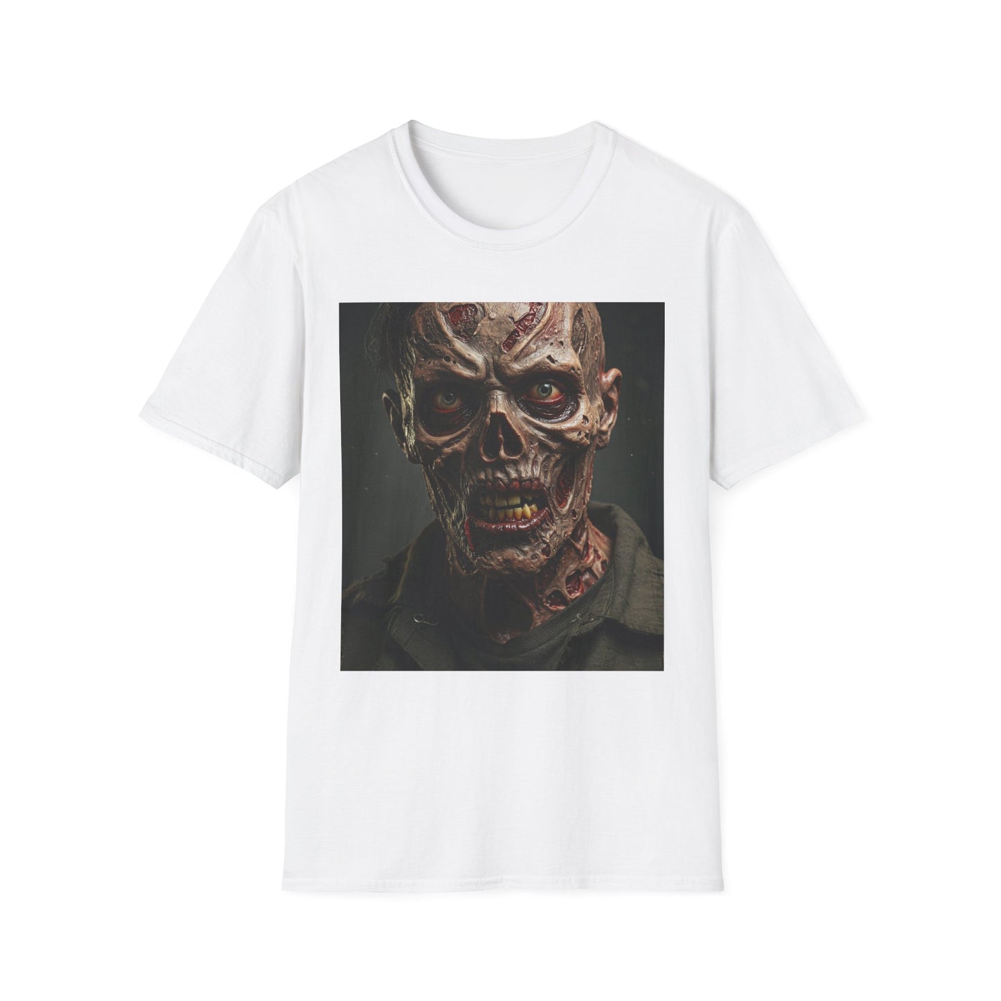 Apocalyptic Portrait Tee, bold, decaying zombie graphic