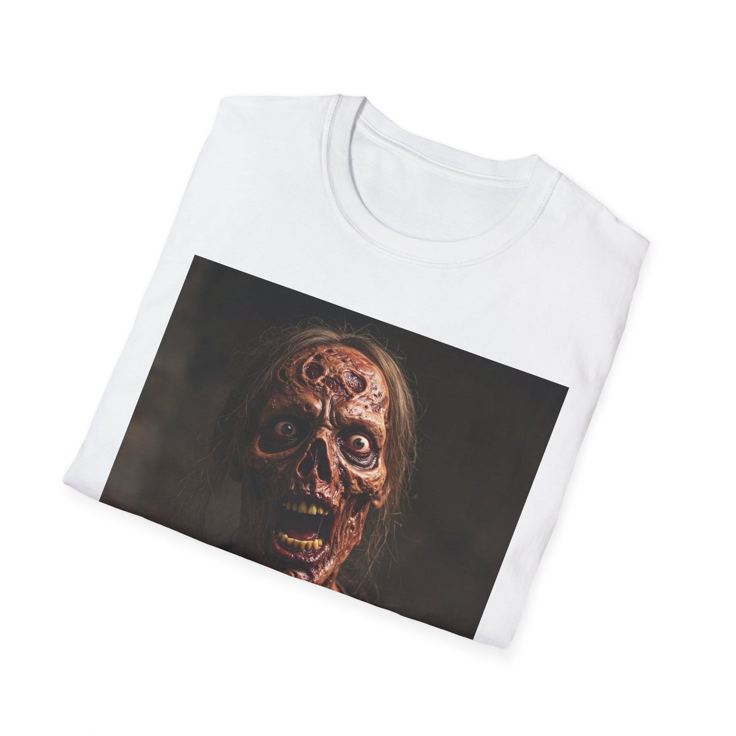 Apocalyptic Portrait Tee, bold, decaying zombie graphic