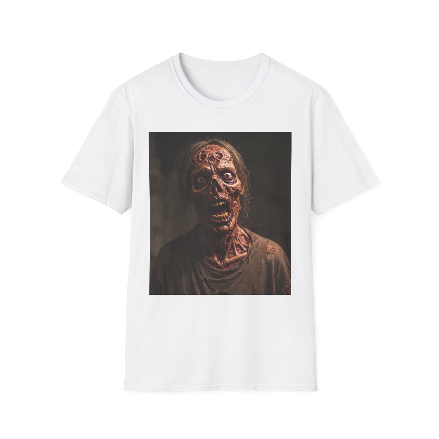 Apocalyptic Portrait Tee, bold, decaying zombie graphic