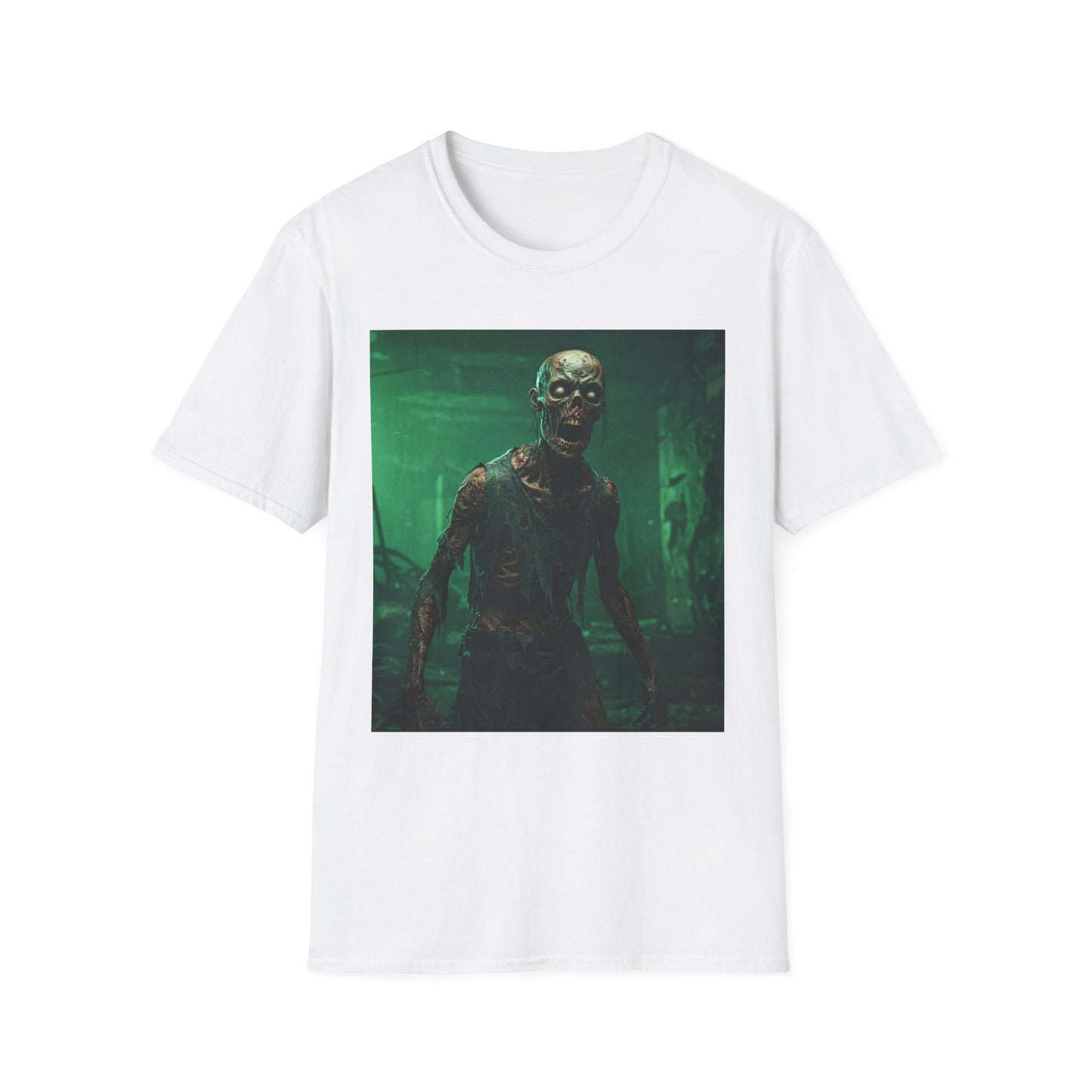 Apocalyptic Portrait Tee, bold, decaying zombie graphic