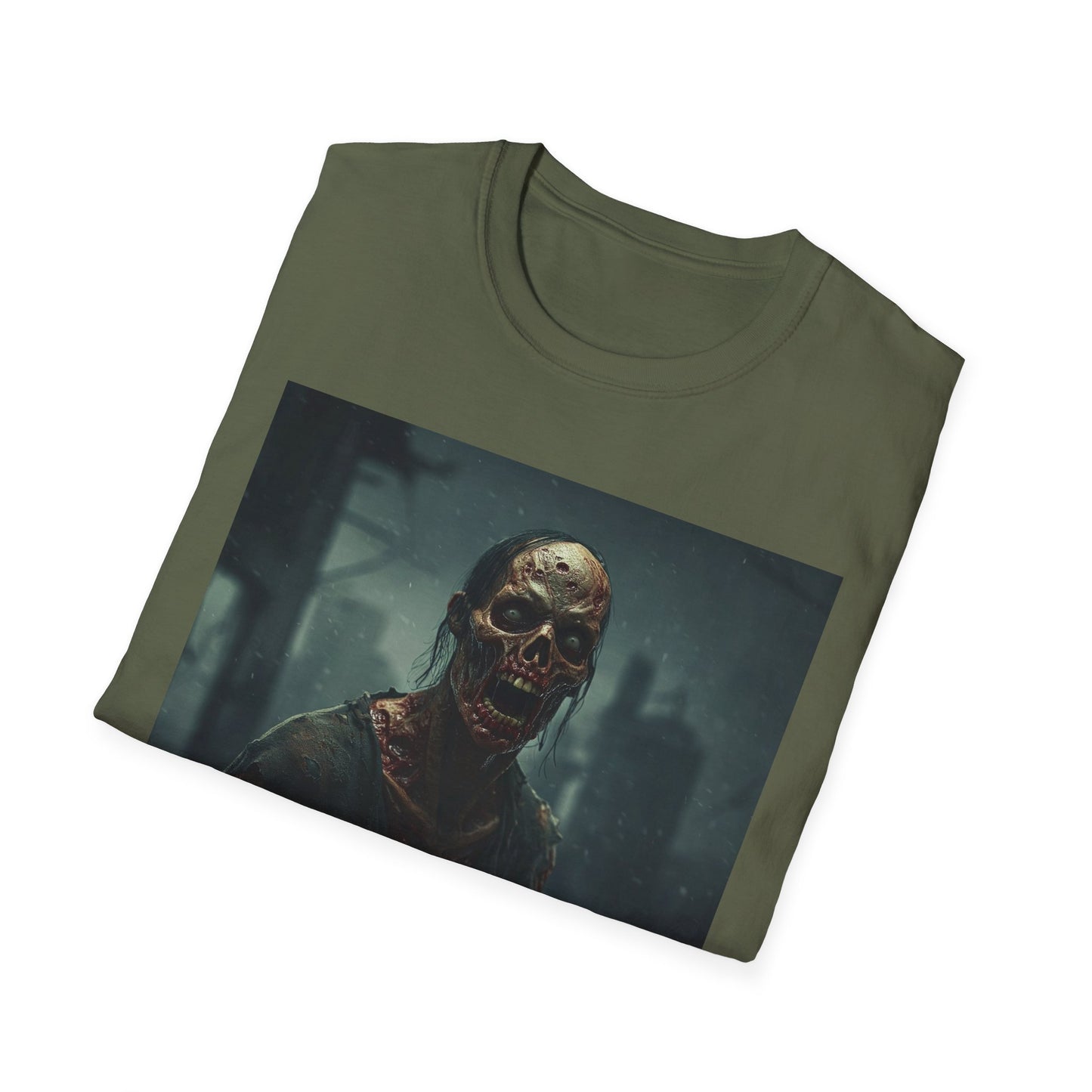 Zombie Apocalypse Apocalyptic Portrait Tee, bold, decaying zombie graphic