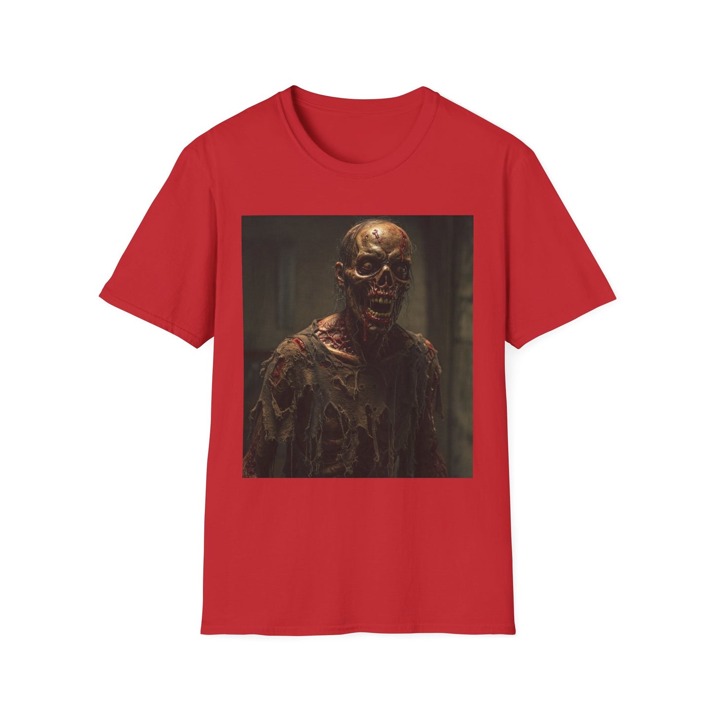 Apocalyptic Portrait Tee, bold, decaying zombie graphic