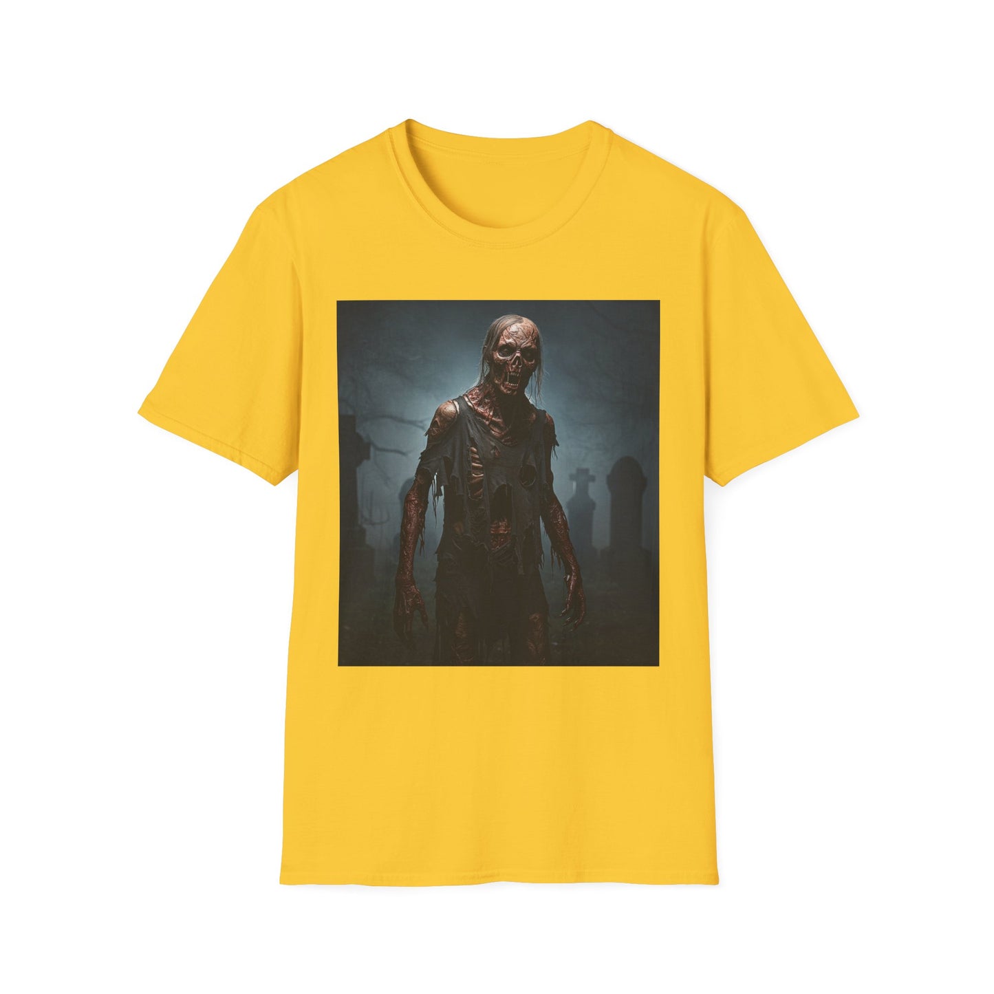 Apocalyptic Portrait Tee, bold, decaying zombie graphic