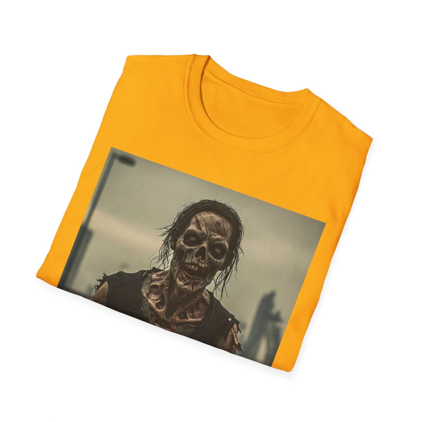 Apocalyptic Portrait Tee, bold, decaying zombie graphic