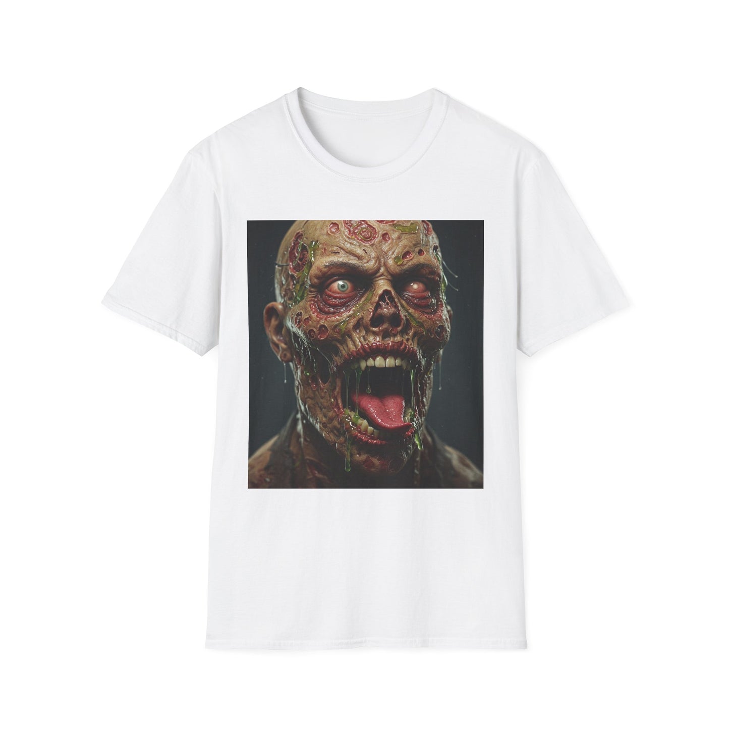 Apocalyptic Portrait Tee, bold, decaying zombie graphic