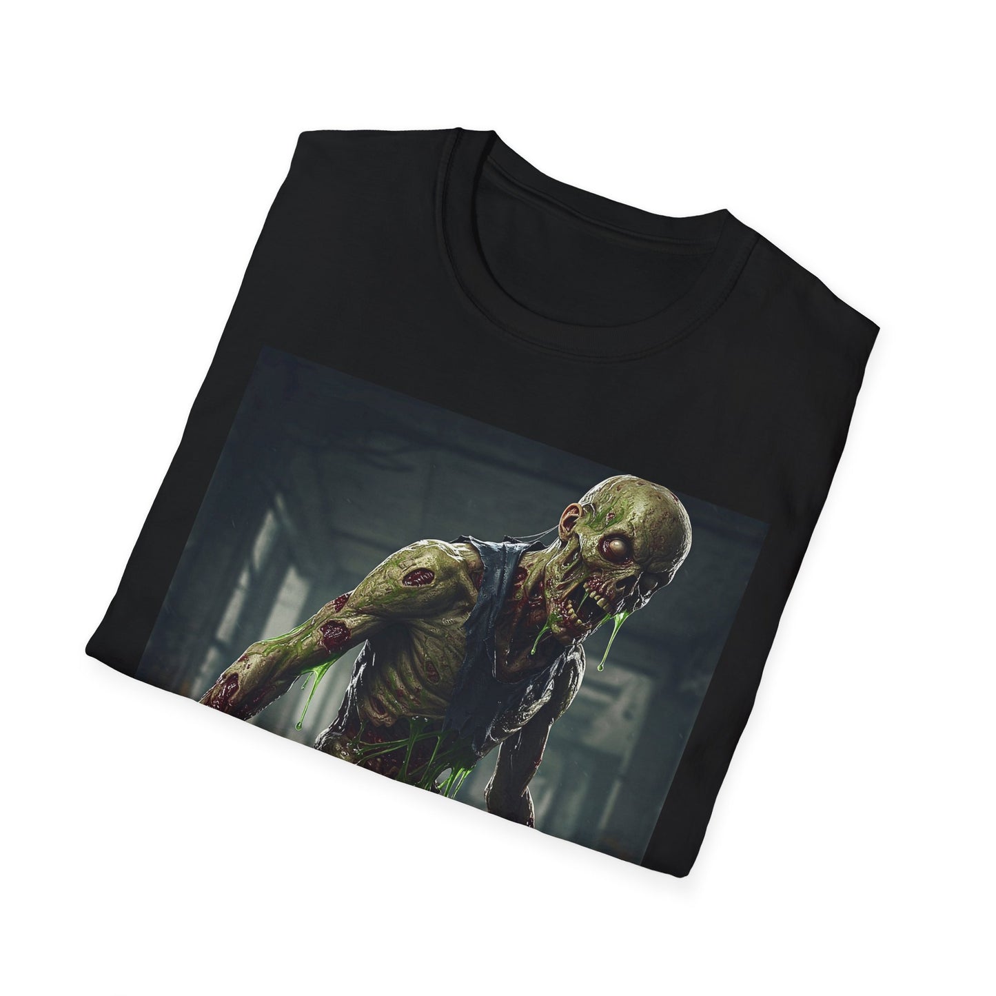 Zombie Graphic Unisex Softstyle T-Shirt - Perfect for Halloween and Horror Fans