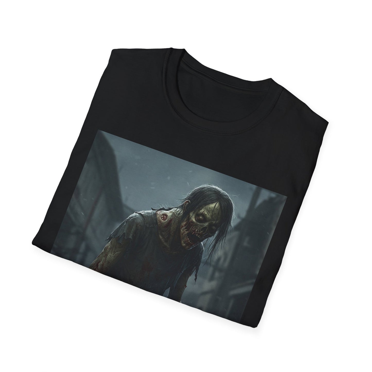 Apocalyptic Portrait Tee, bold, decaying zombie graphic