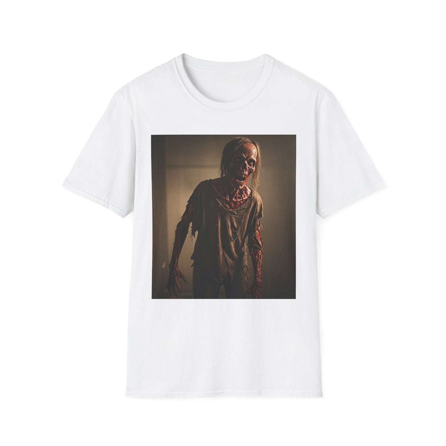 Apocalyptic Portrait Tee, bold, decaying zombie graphic