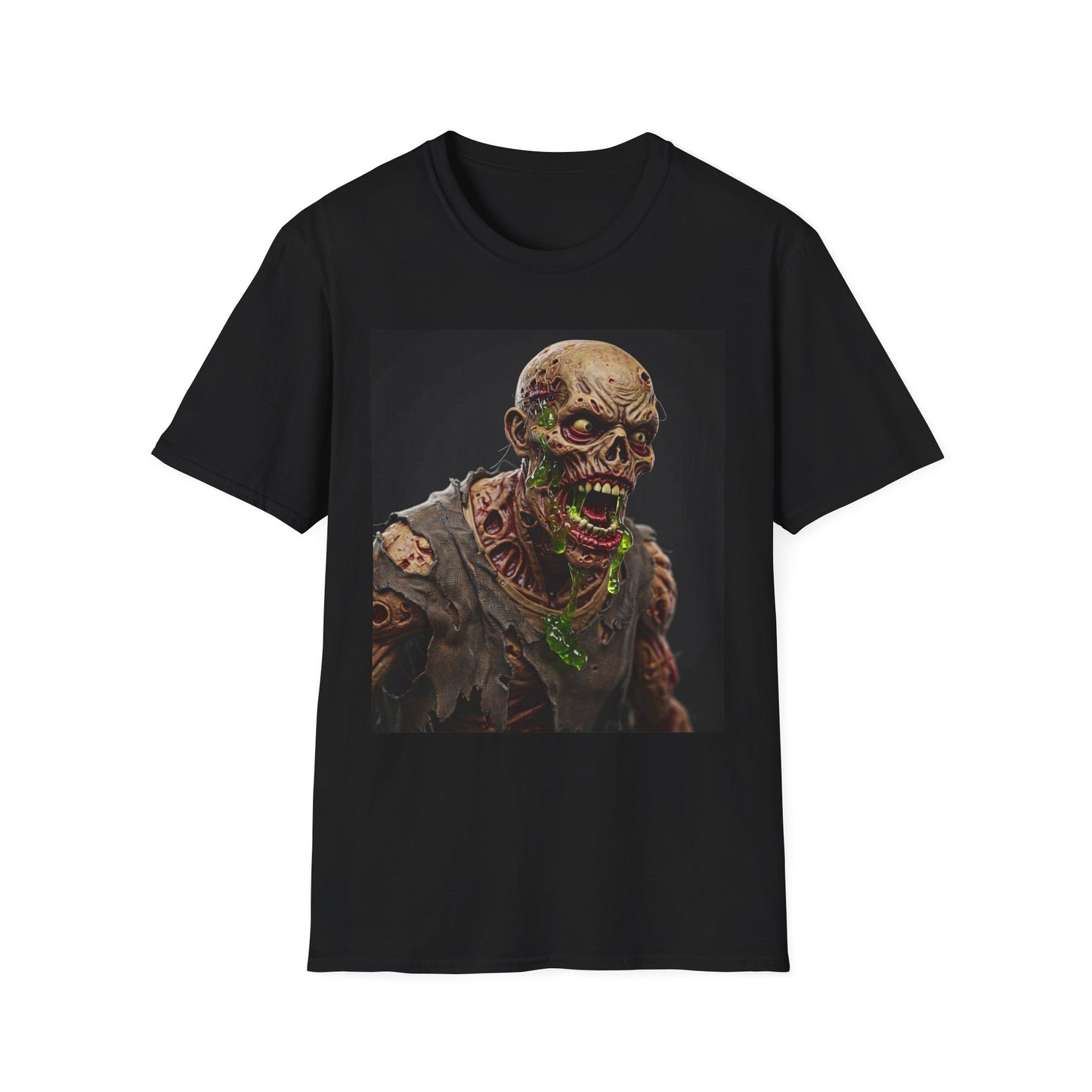 Apocalyptic Portrait Tee, bold, decaying zombie graphic