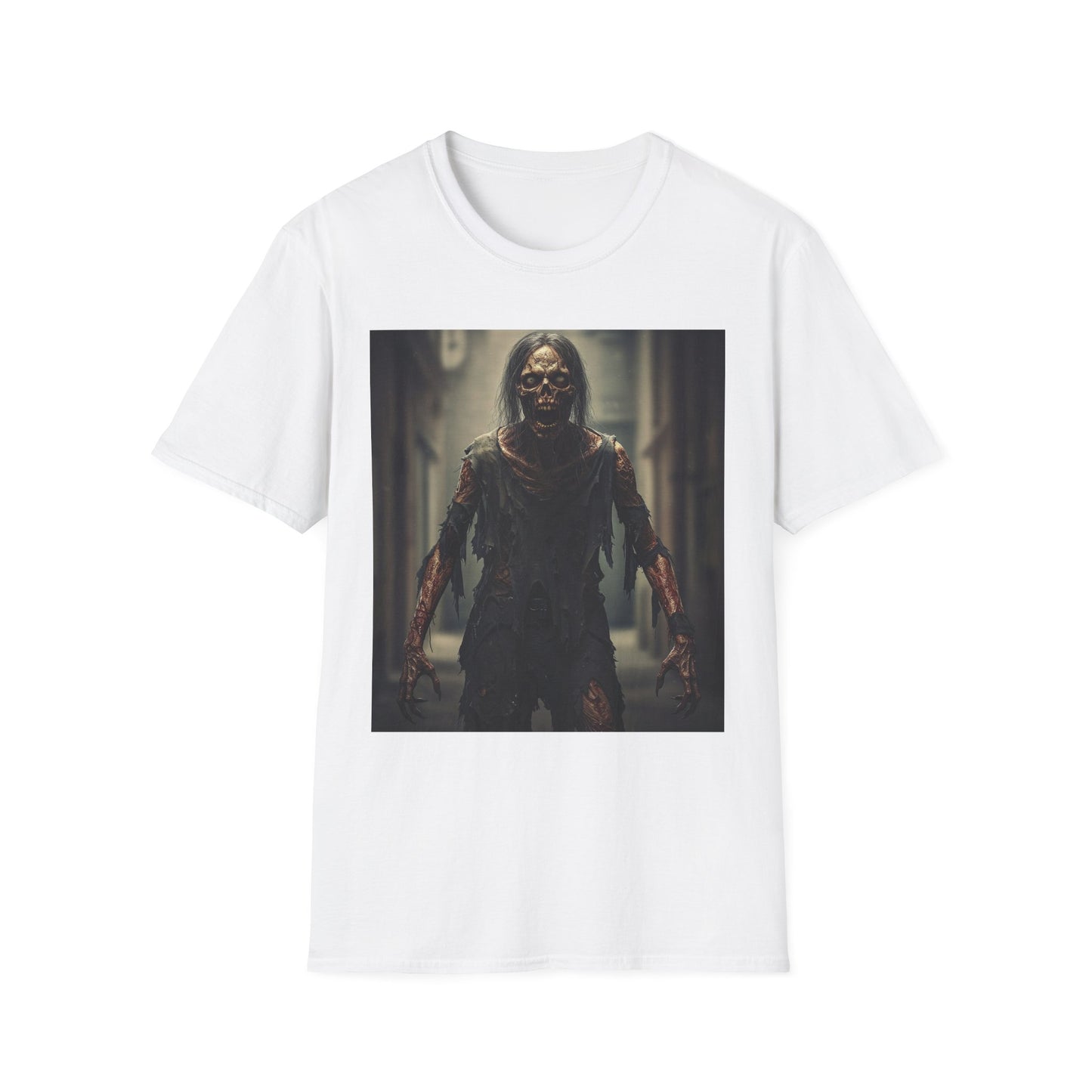 Apocalyptic Portrait Tee, bold, decaying zombie graphic