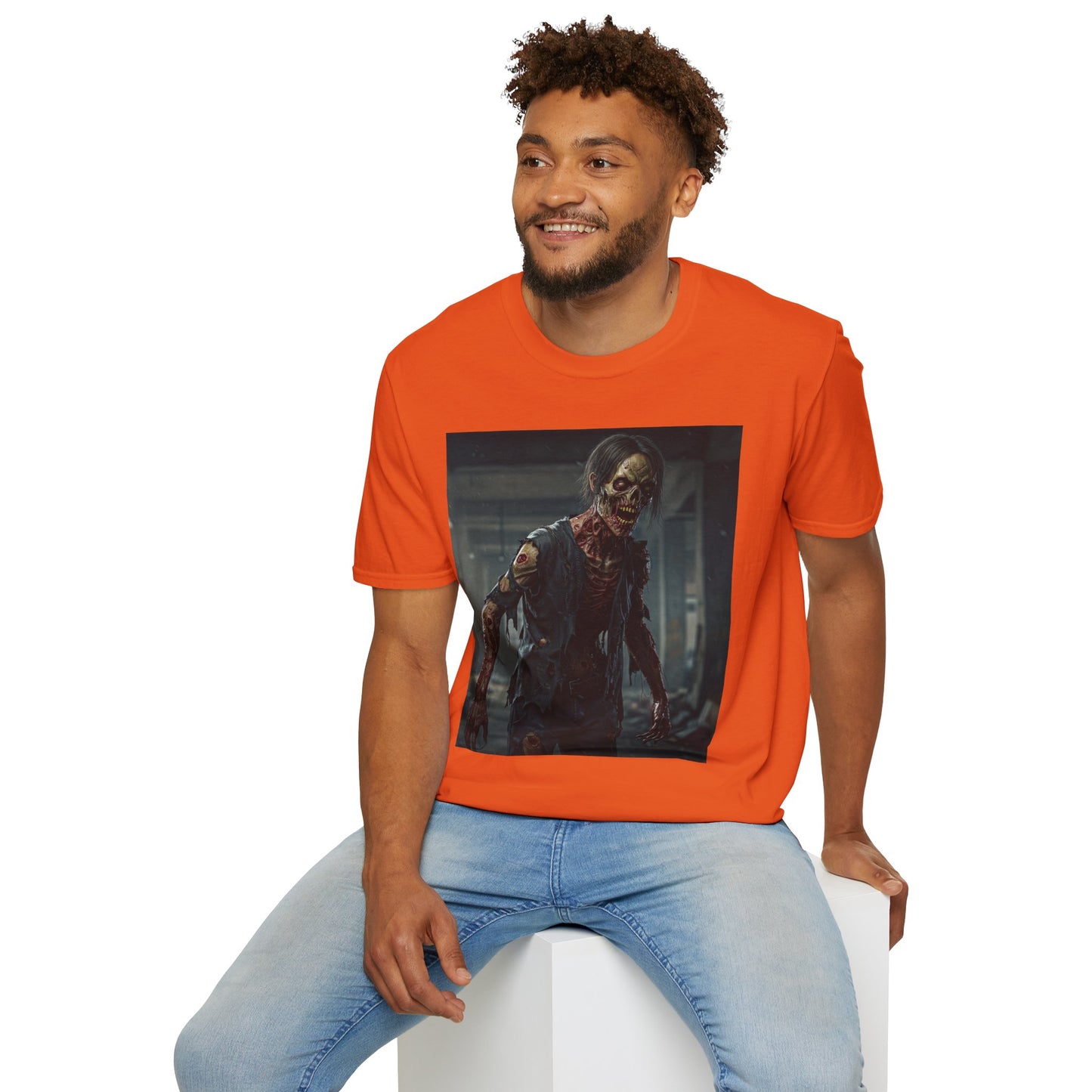 Apocalyptic Portrait Tee, bold, decaying zombie graphic