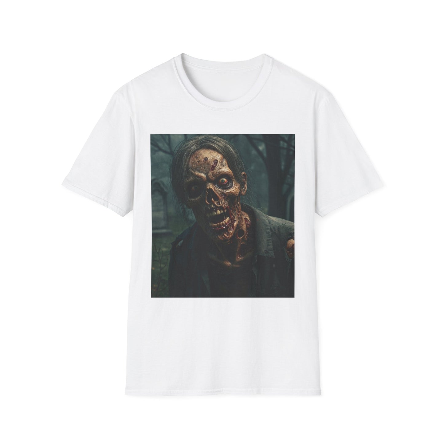 Apocalyptic Portrait Tee, bold, decaying zombie graphic