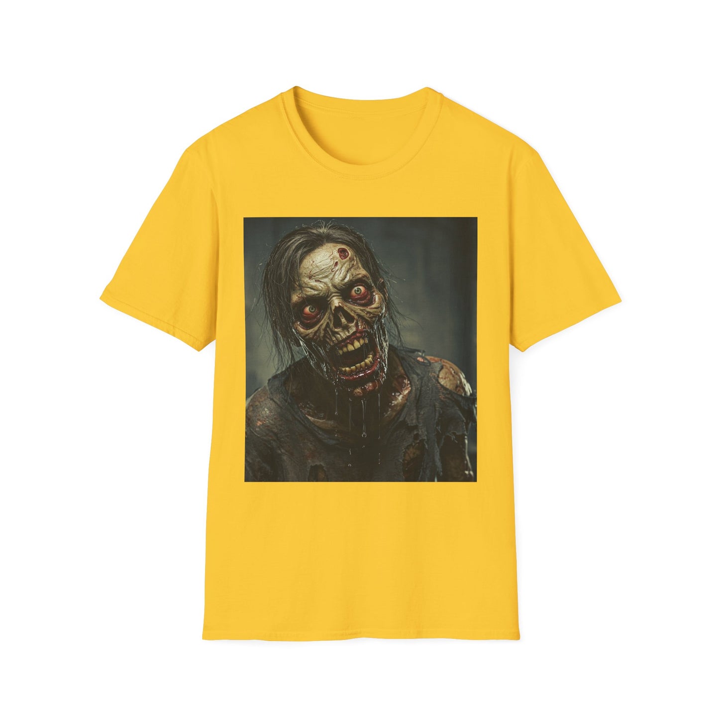 Apocalyptic Portrait Tee, bold, decaying zombie graphic