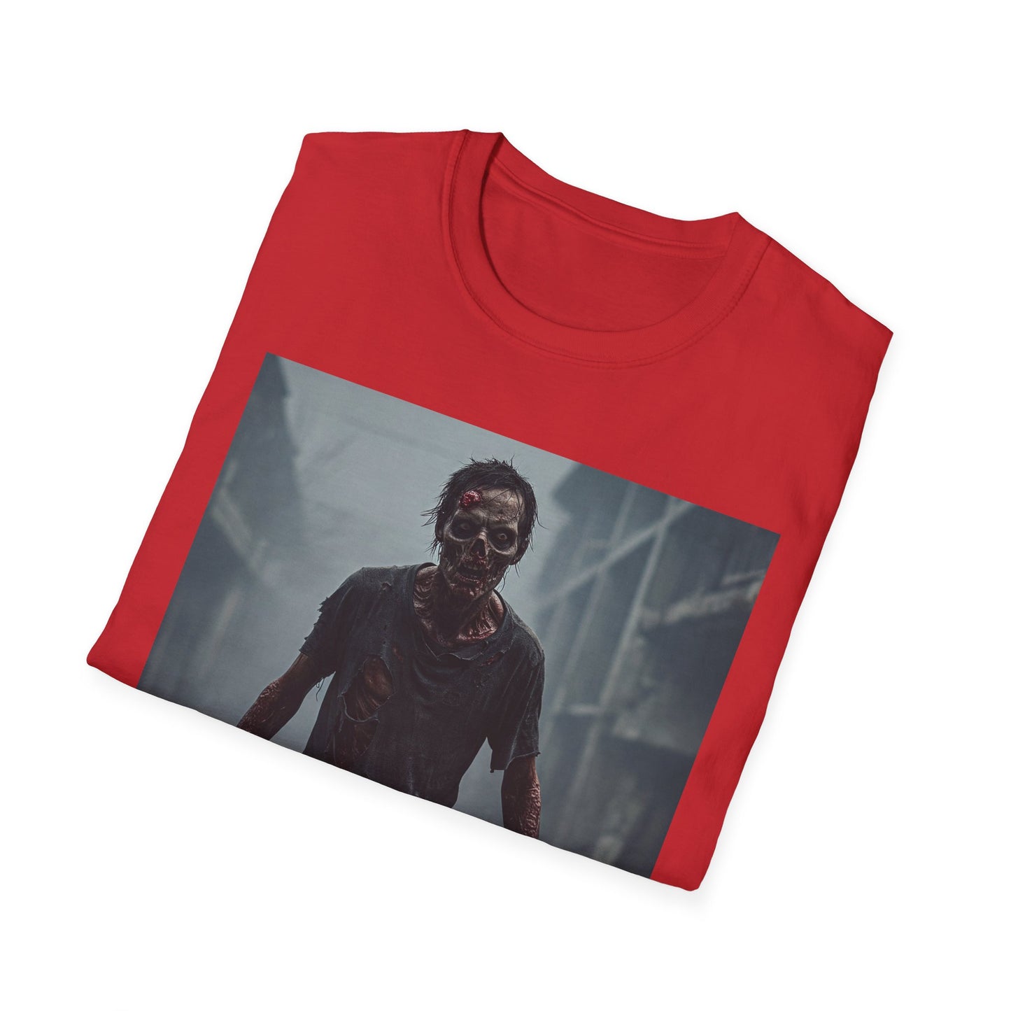 Apocalyptic Portrait Tee, bold, decaying zombie graphic