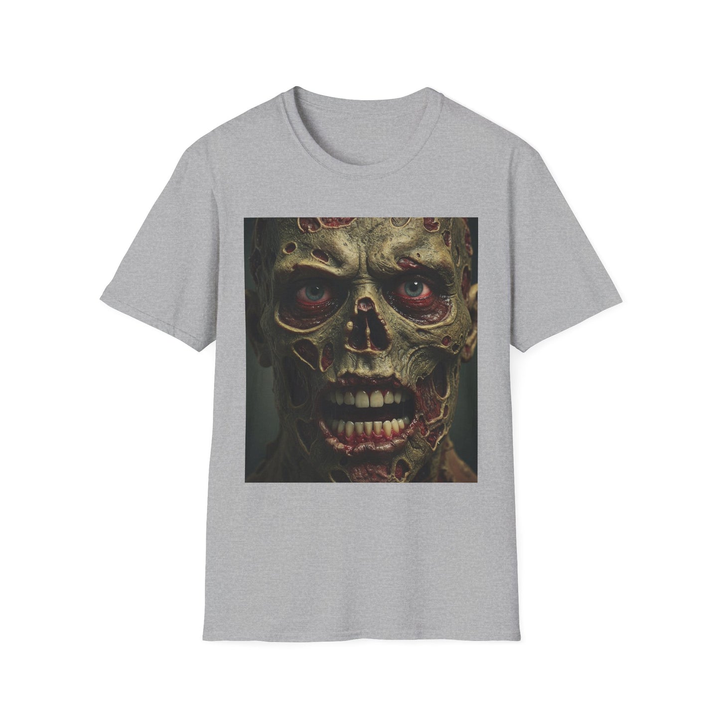 Apocalyptic Portrait Tee, bold, decaying zombie graphic