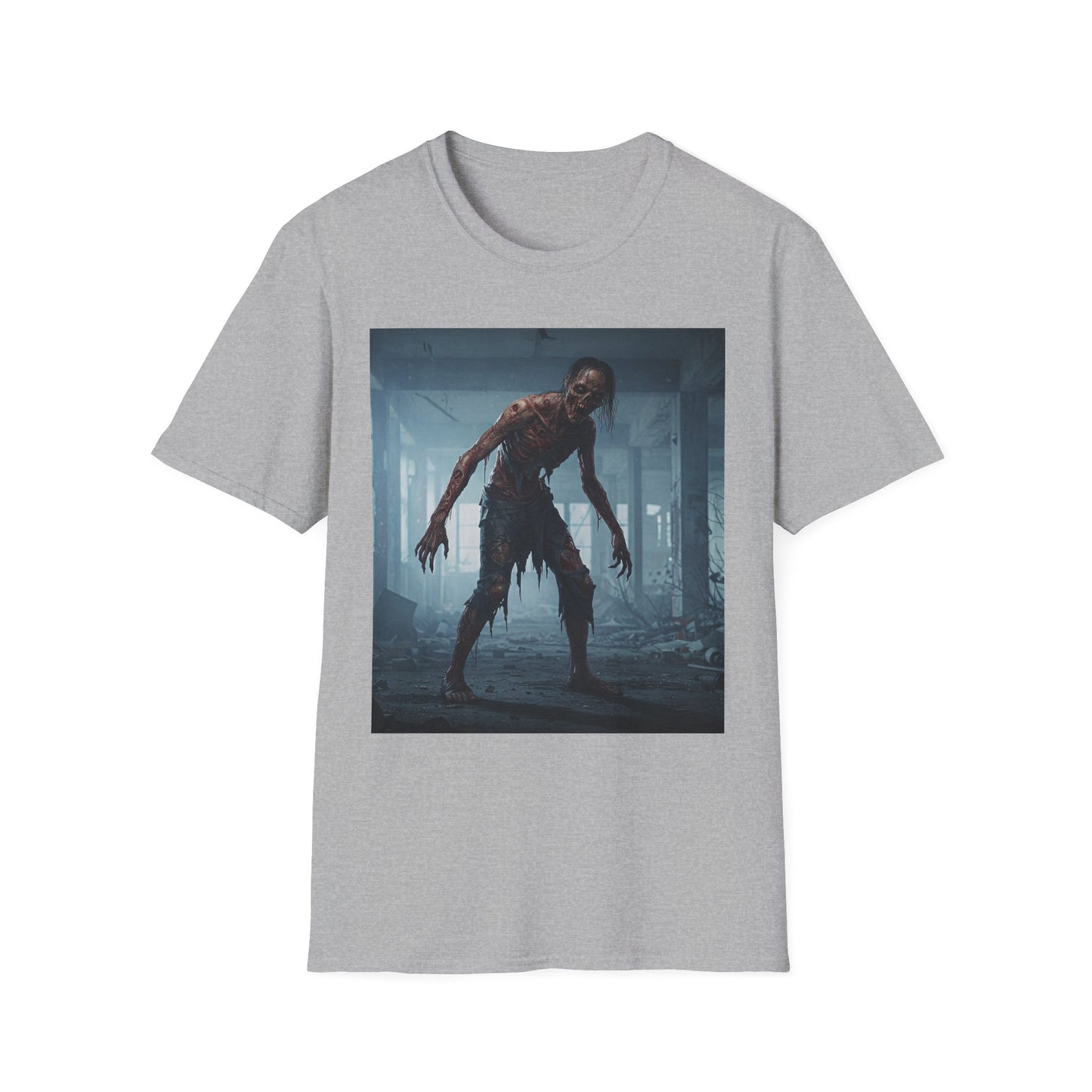 Apocalyptic Portrait Tee, bold, decaying zombie graphic