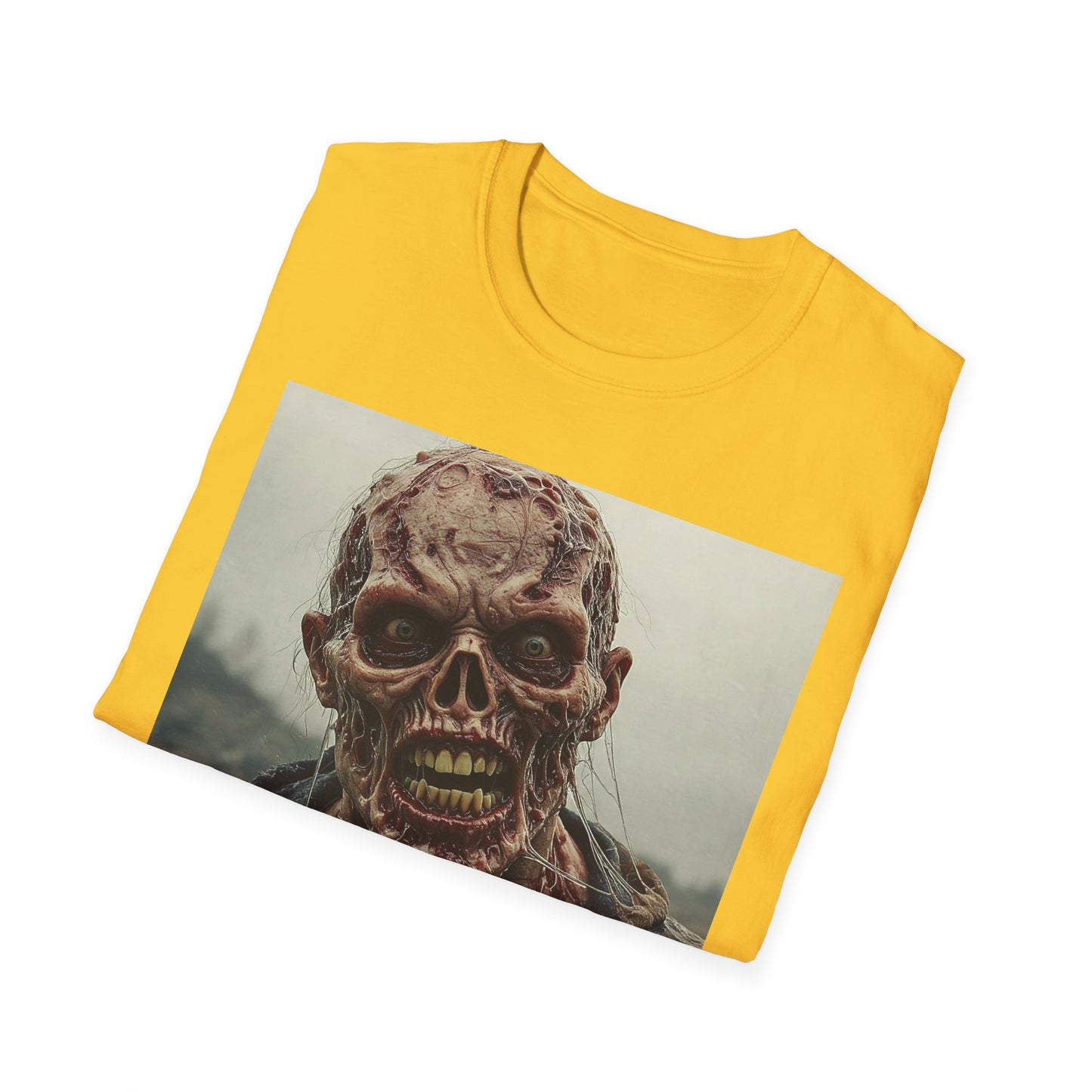 Apocalyptic Portrait Tee, bold, decaying zombie graphic