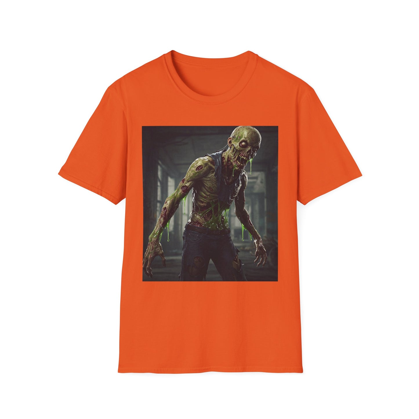 Zombie Graphic Unisex Softstyle T-Shirt - Perfect for Halloween and Horror Fans