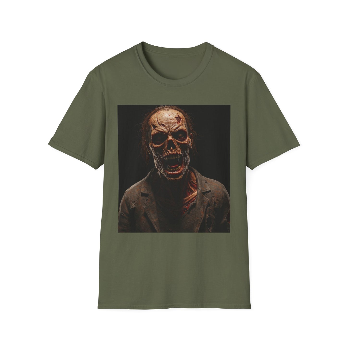 Apocalyptic Portrait Tee, bold, decaying zombie graphic