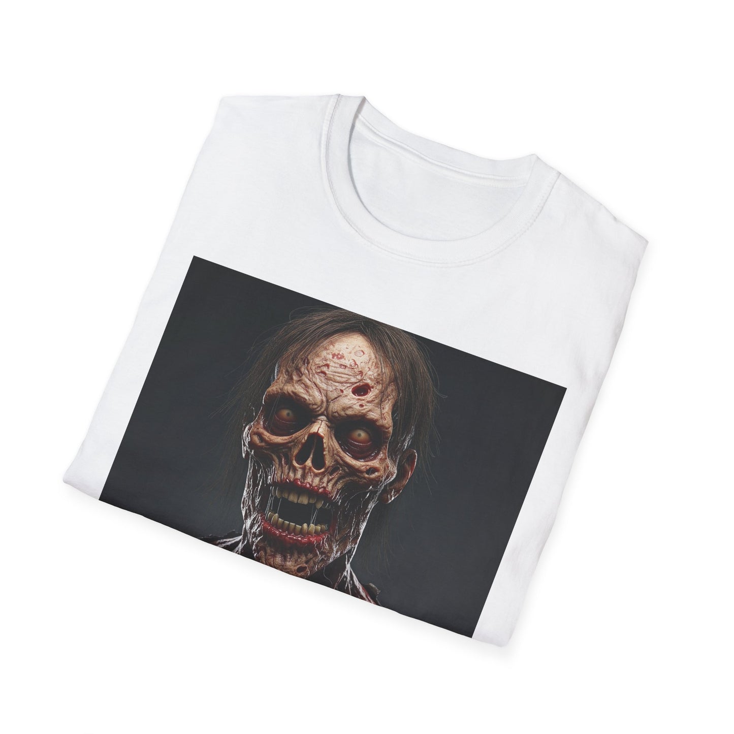 Terrifying Zombie Apocalyptic Portrait Tee, bold, decaying zombie graphic