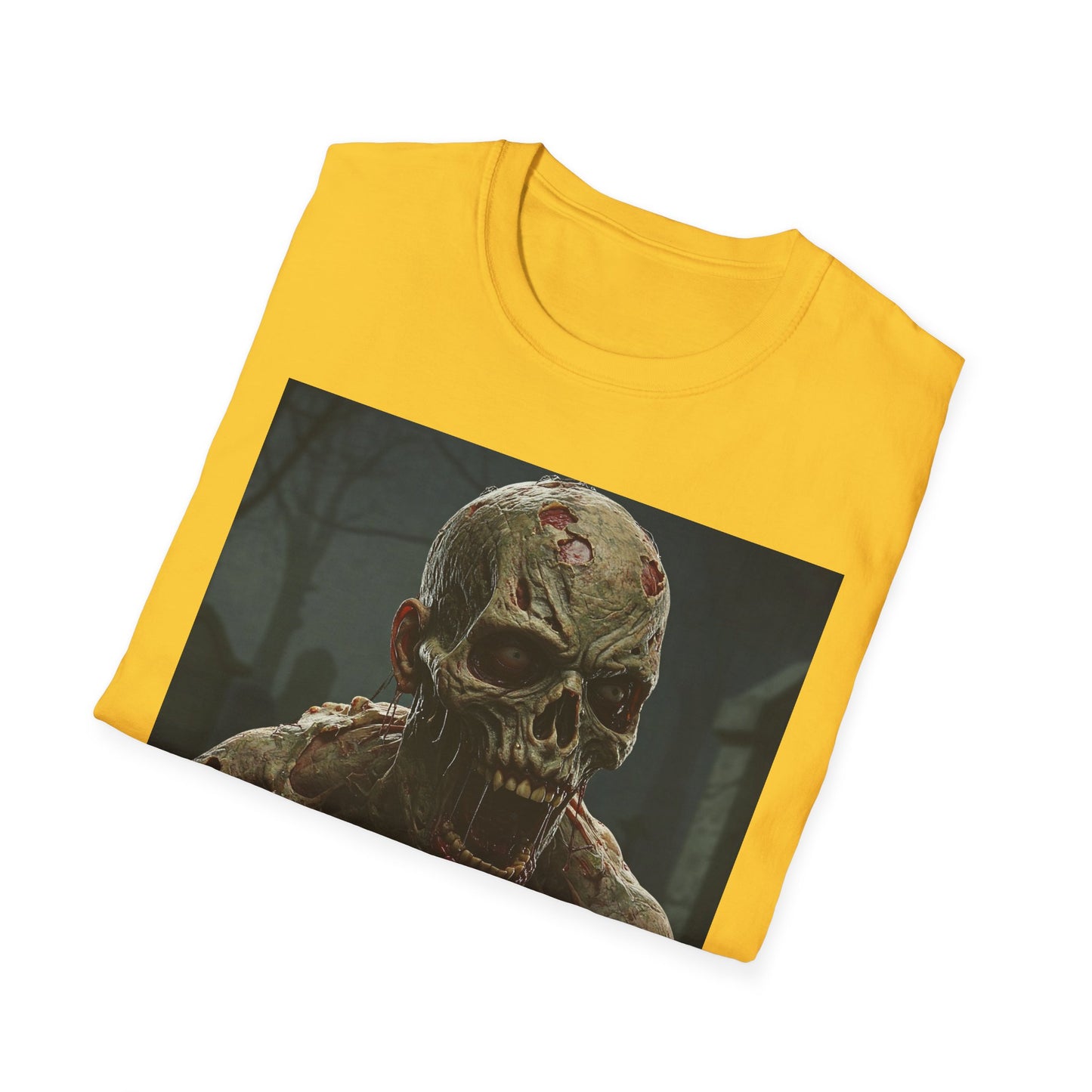 Apocalyptic Portrait Tee, bold, decaying zombie graphic