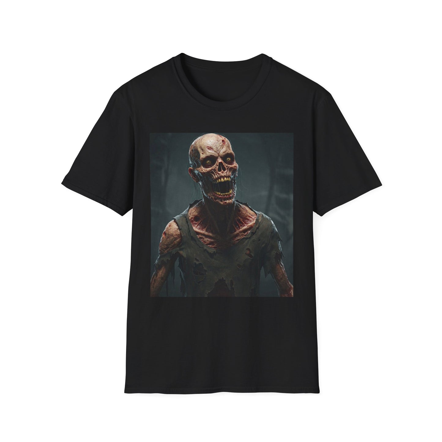 Apocalyptic Portrait Tee, bold, decaying zombie graphic