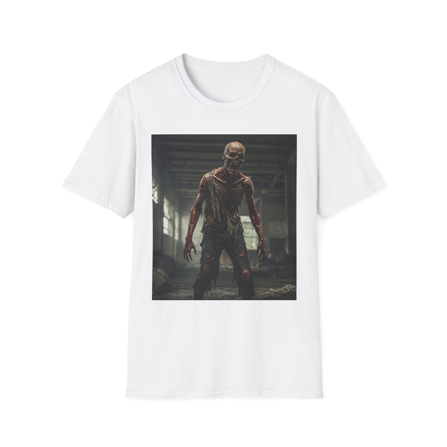 Zombie Graphic Unisex Softstyle T-Shirt - Perfect for Halloween and Horror Fans