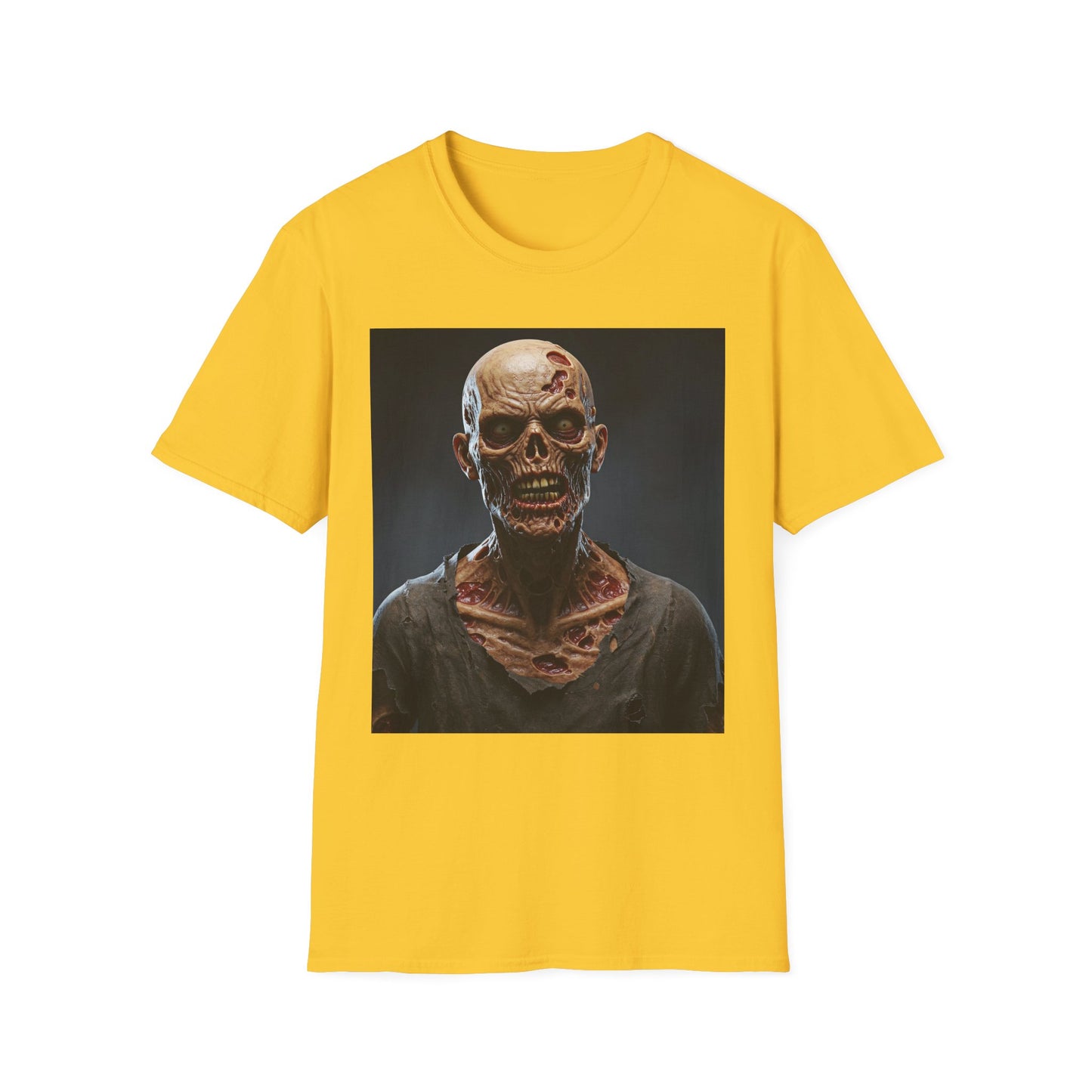 Apocalyptic Portrait Tee, bold, decaying zombie graphic