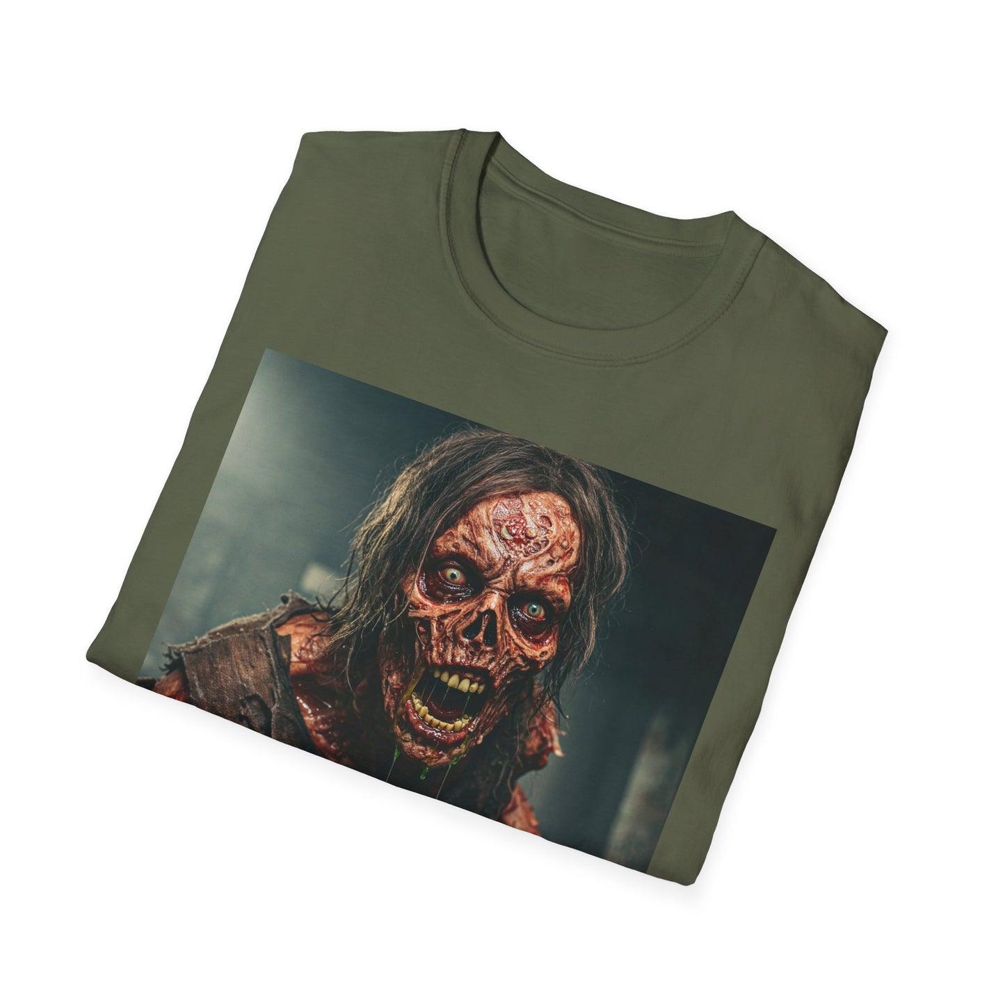 Apocalyptic Portrait Tee, bold, decaying zombie graphic