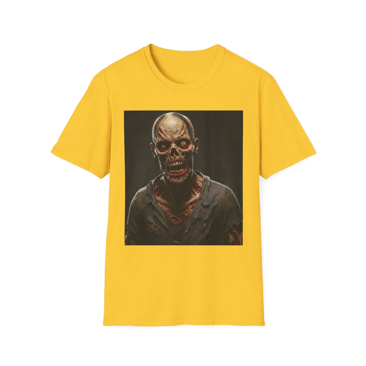 Apocalyptic Portrait Tee, bold, decaying zombie graphic