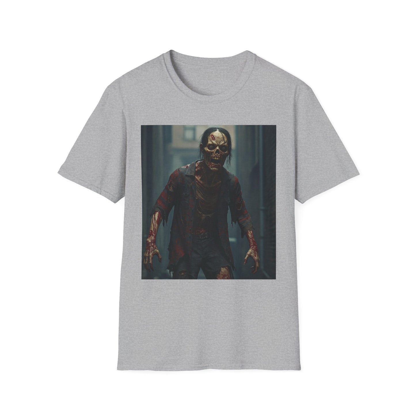 Apocalyptic Portrait Tee, bold, decaying zombie graphic