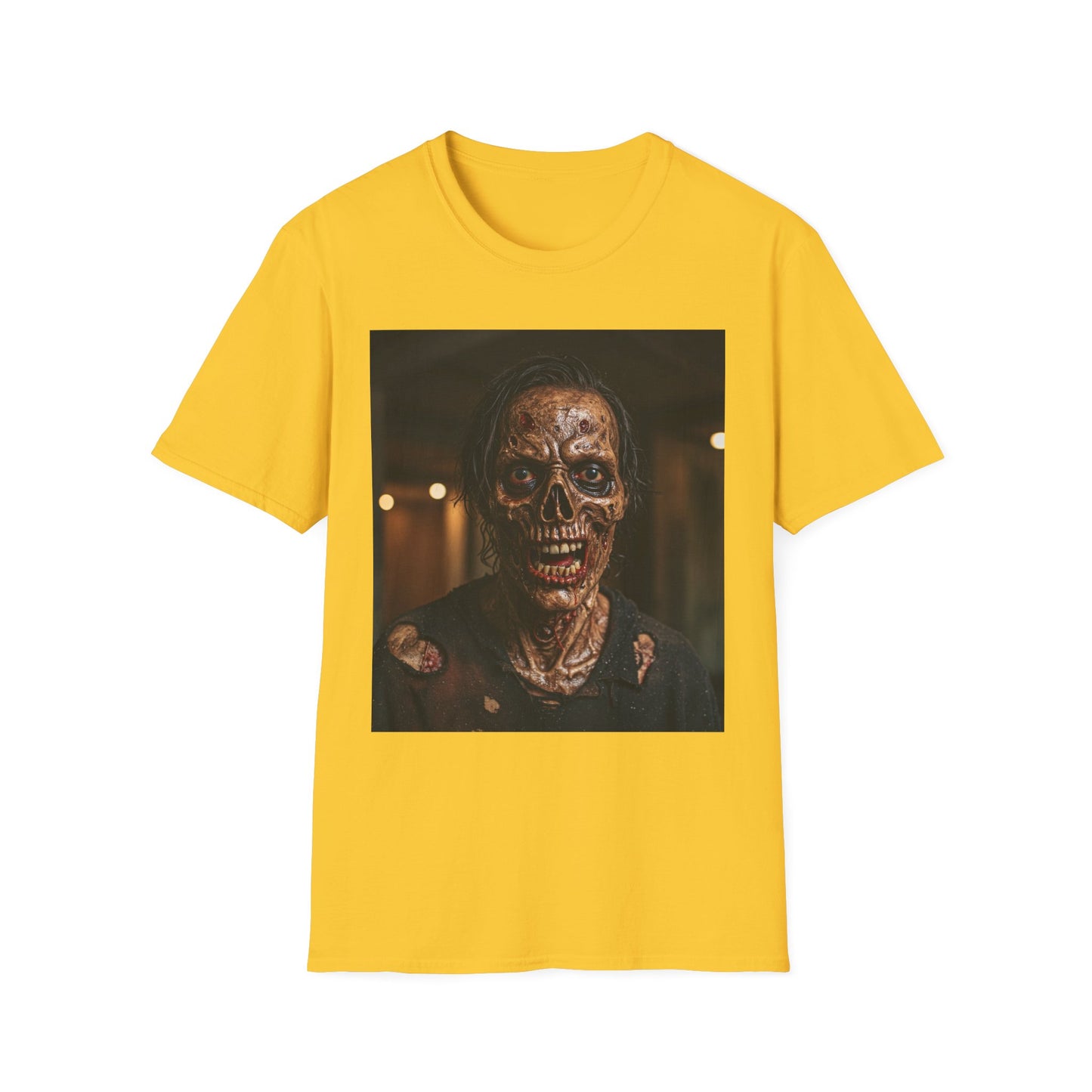 Apocalyptic Portrait Tee, bold, decaying zombie graphic