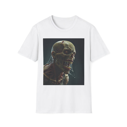 Apocalyptic Portrait Tee, bold, decaying zombie graphic